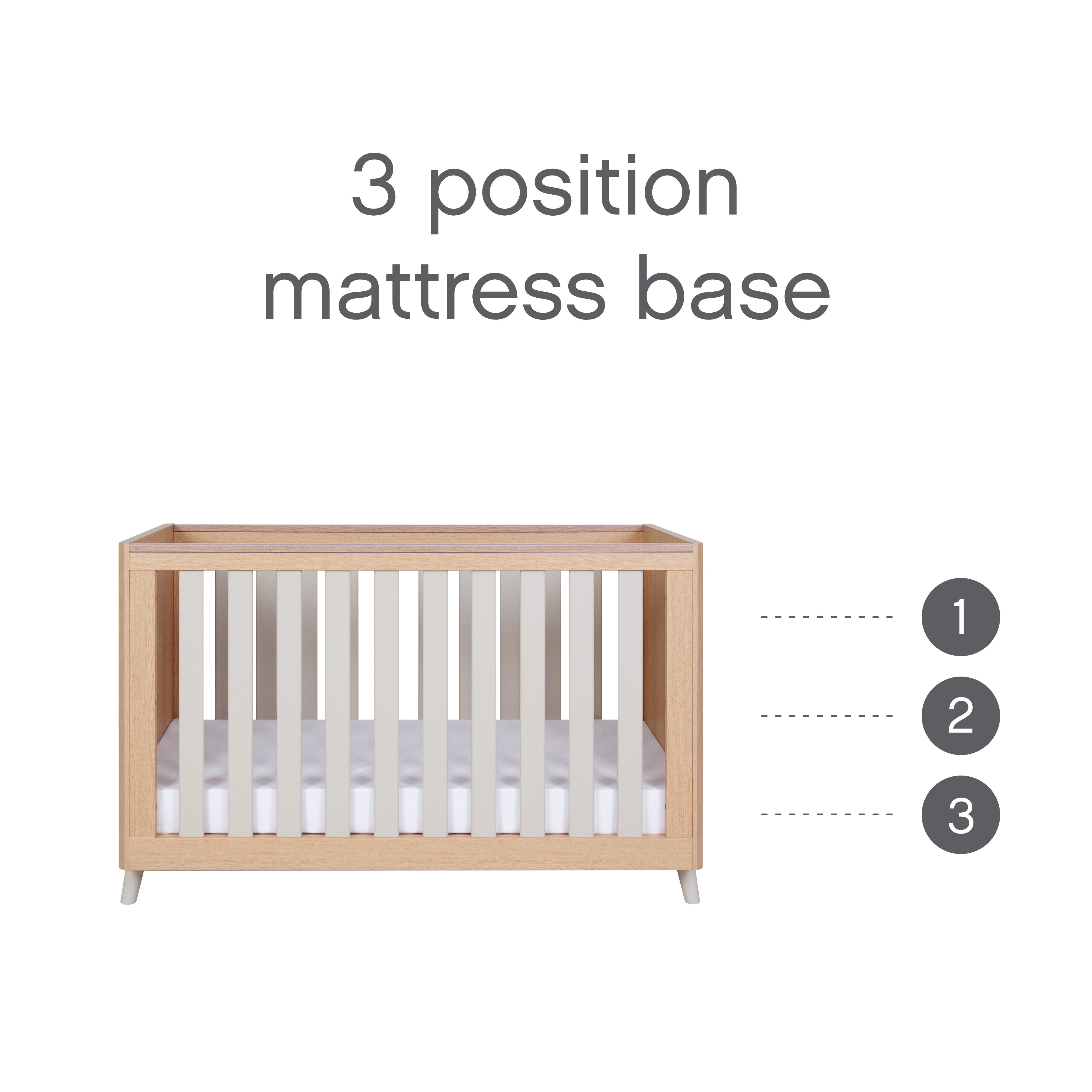 Tutti Bambini Fika Mini Cot Bed - Light Oak/White Sand