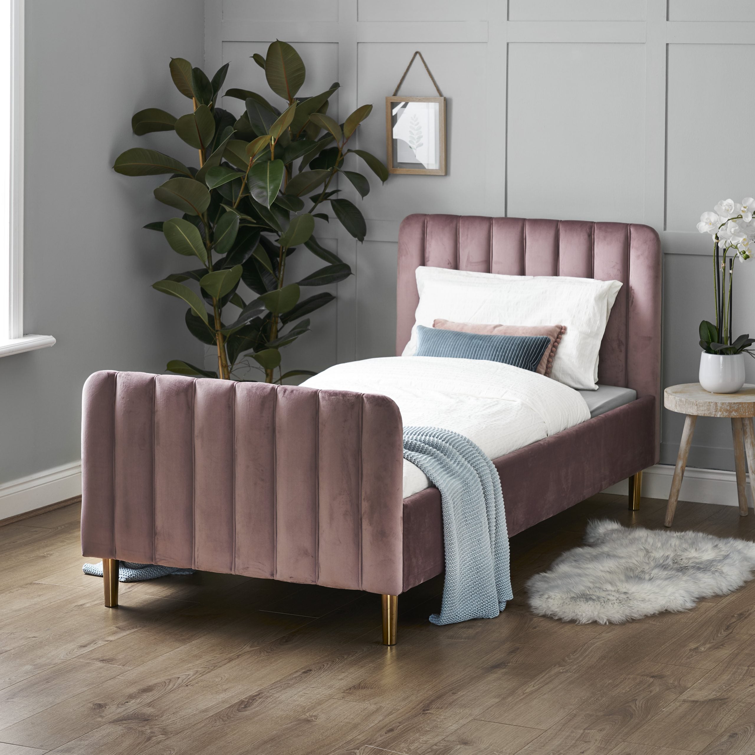 Obaby Gatsby Single Bed  Velvet Pink   