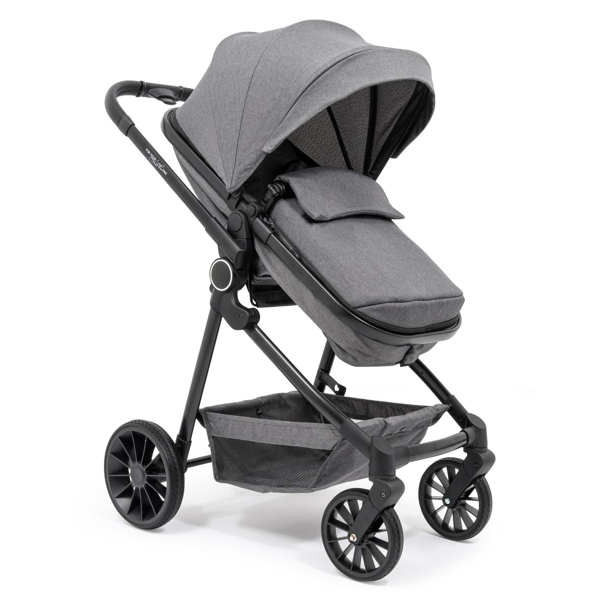 For Your Little One LITE 3 In 1 Travel System with i-Size Car Seat - Slate Grey   