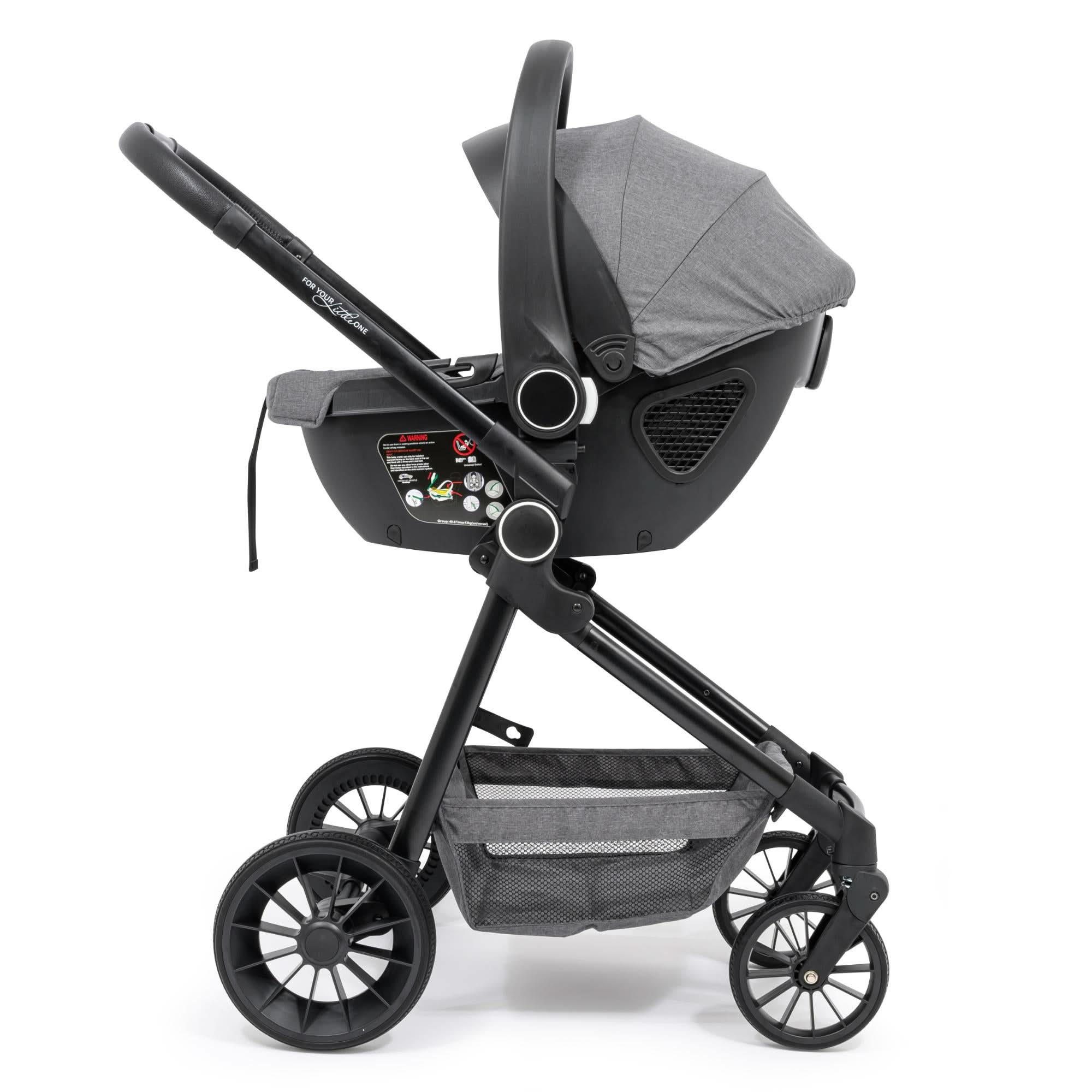 For Your Little One LITE 3 In 1 Travel System with i-Size Car Seat - Slate Grey   