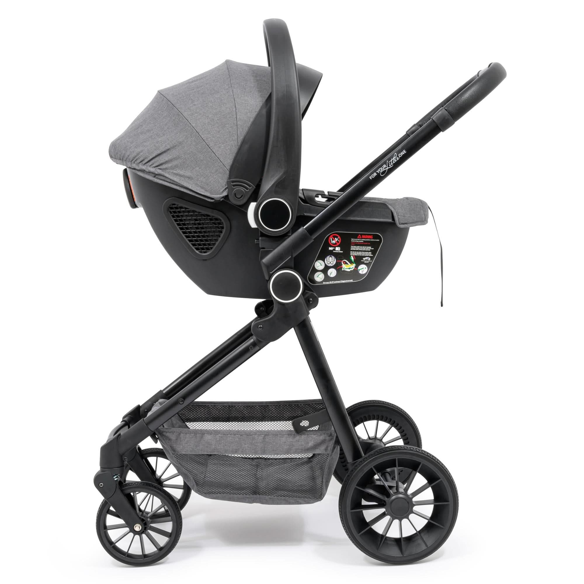 For Your Little One LITE 3 In 1 Travel System with i-Size Car Seat - Slate Grey   