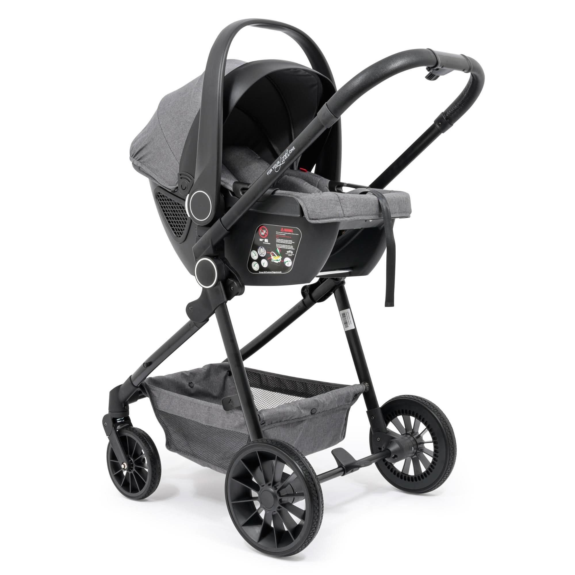 For Your Little One LITE 3 In 1 Travel System with i-Size Car Seat - Slate Grey   