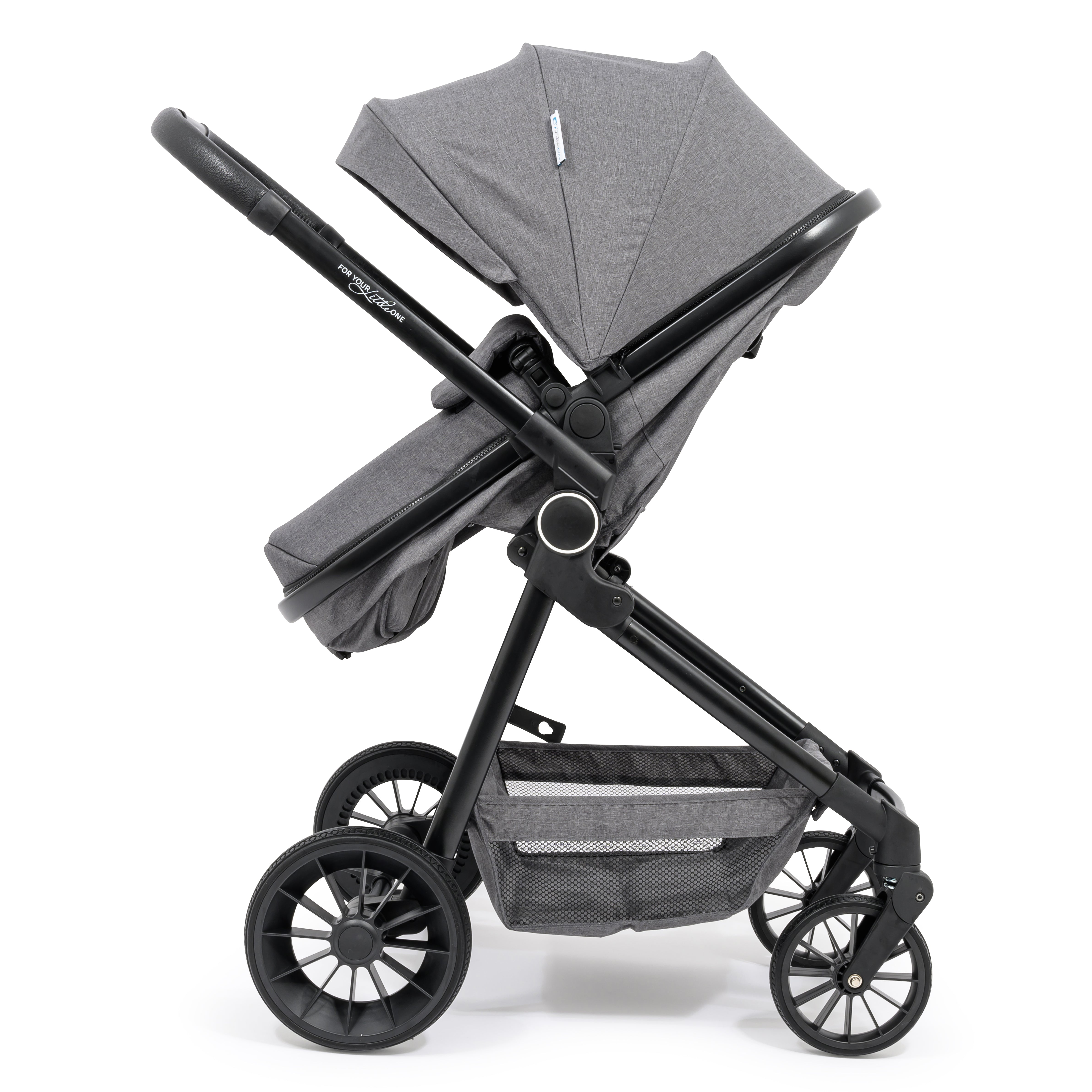 For Your Little One LITE 3 In 1 Travel System with i-Size Car Seat And Base - Slate Grey   