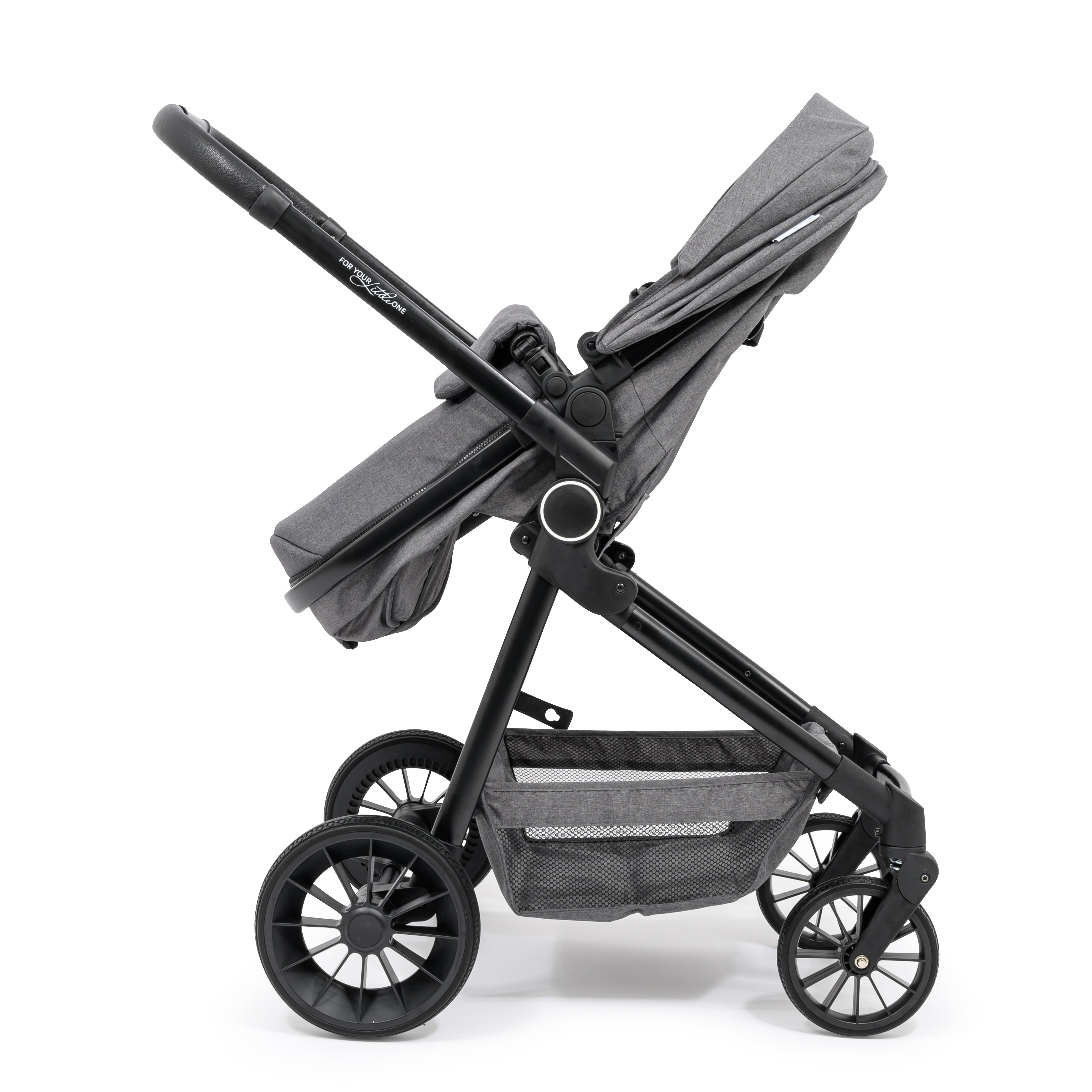 For Your Little One LITE 3 In 1 Travel System with i-Size Car Seat And Base - Slate Grey   