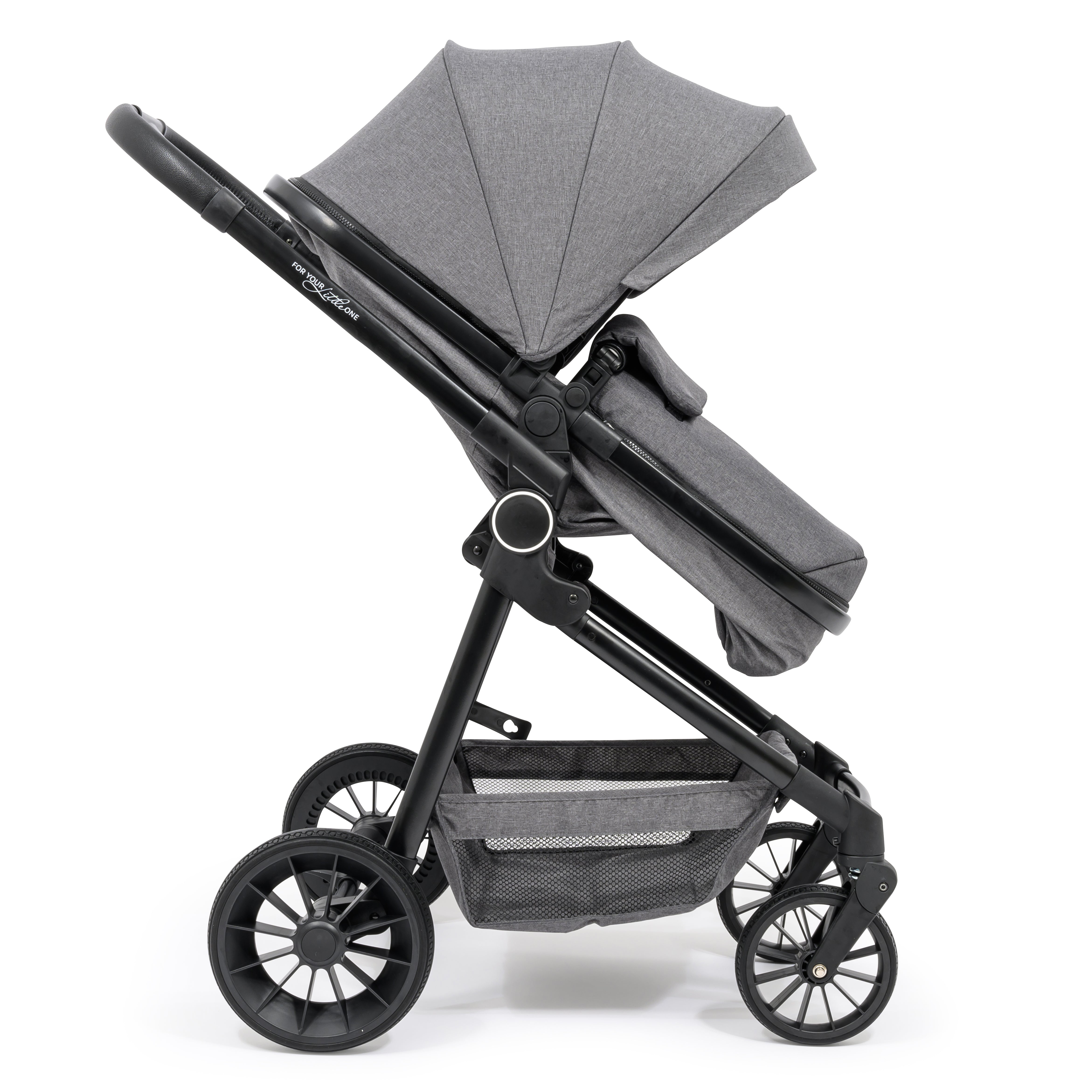 For Your Little One LITE 3 In 1 Travel System with i-Size Car Seat And Base - Slate Grey   