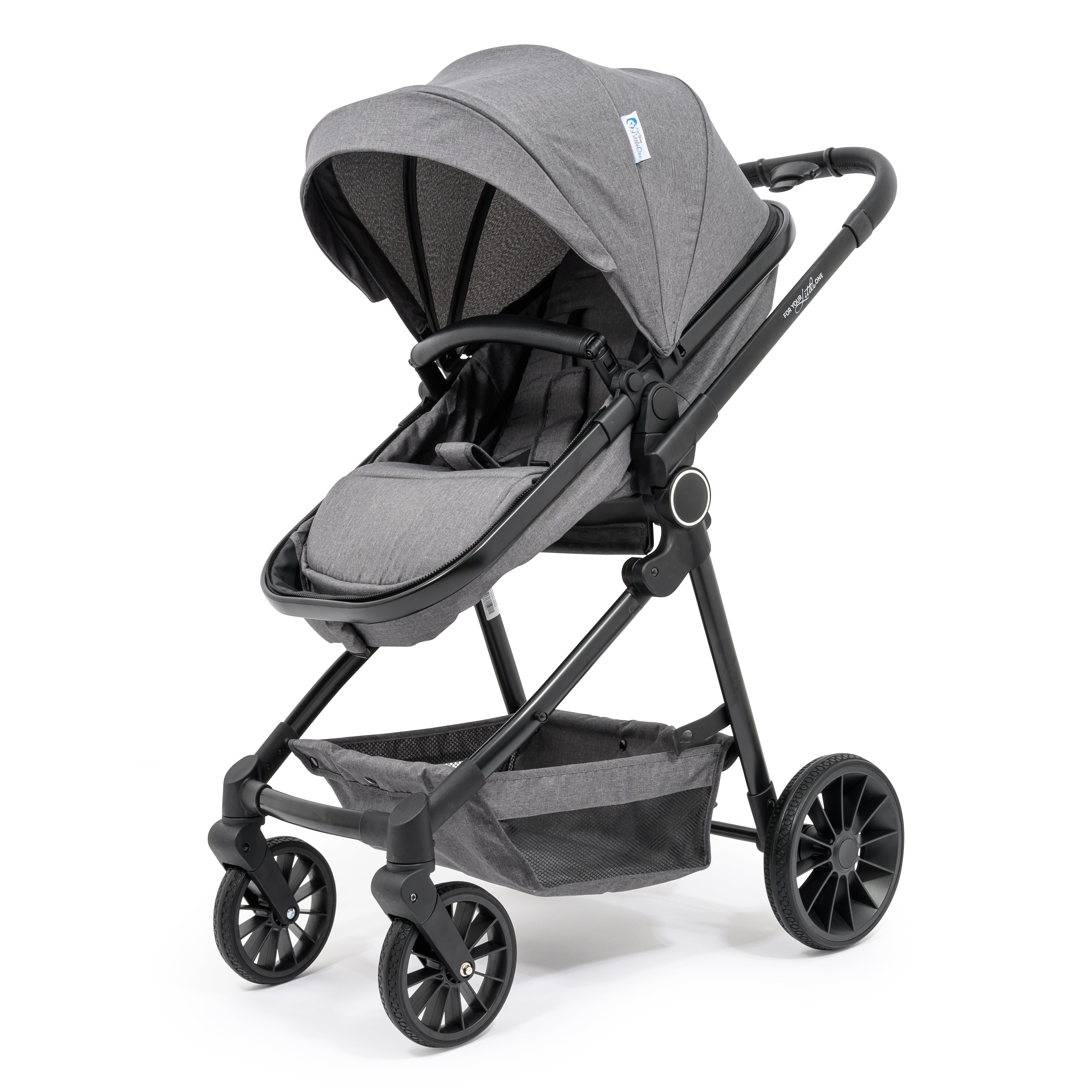 For Your Little One LITE 3 In 1 Travel System with i-Size Car Seat And Base - Slate Grey   