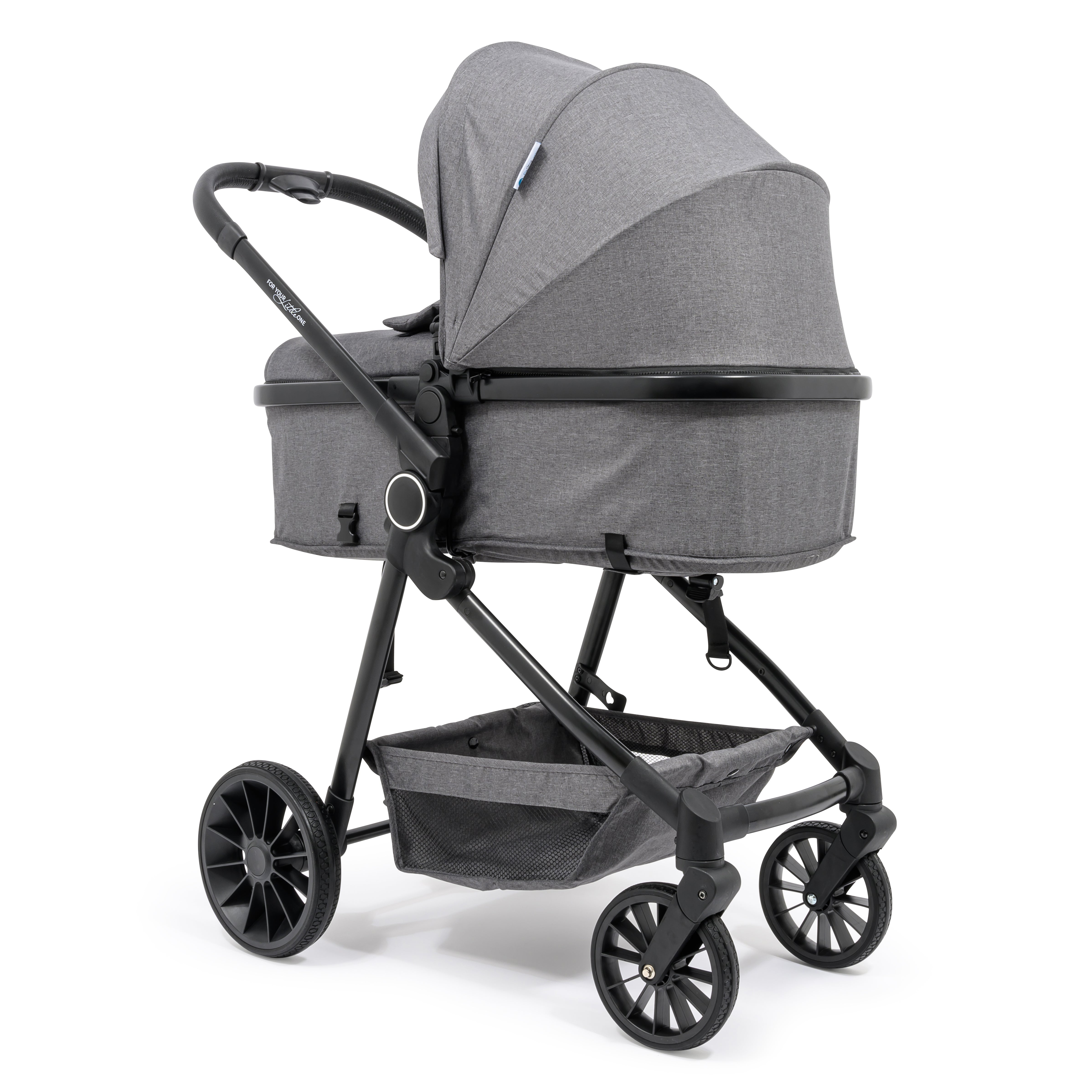 For Your Little One LITE 3 In 1 Travel System with i-Size Car Seat And Base - Slate Grey   