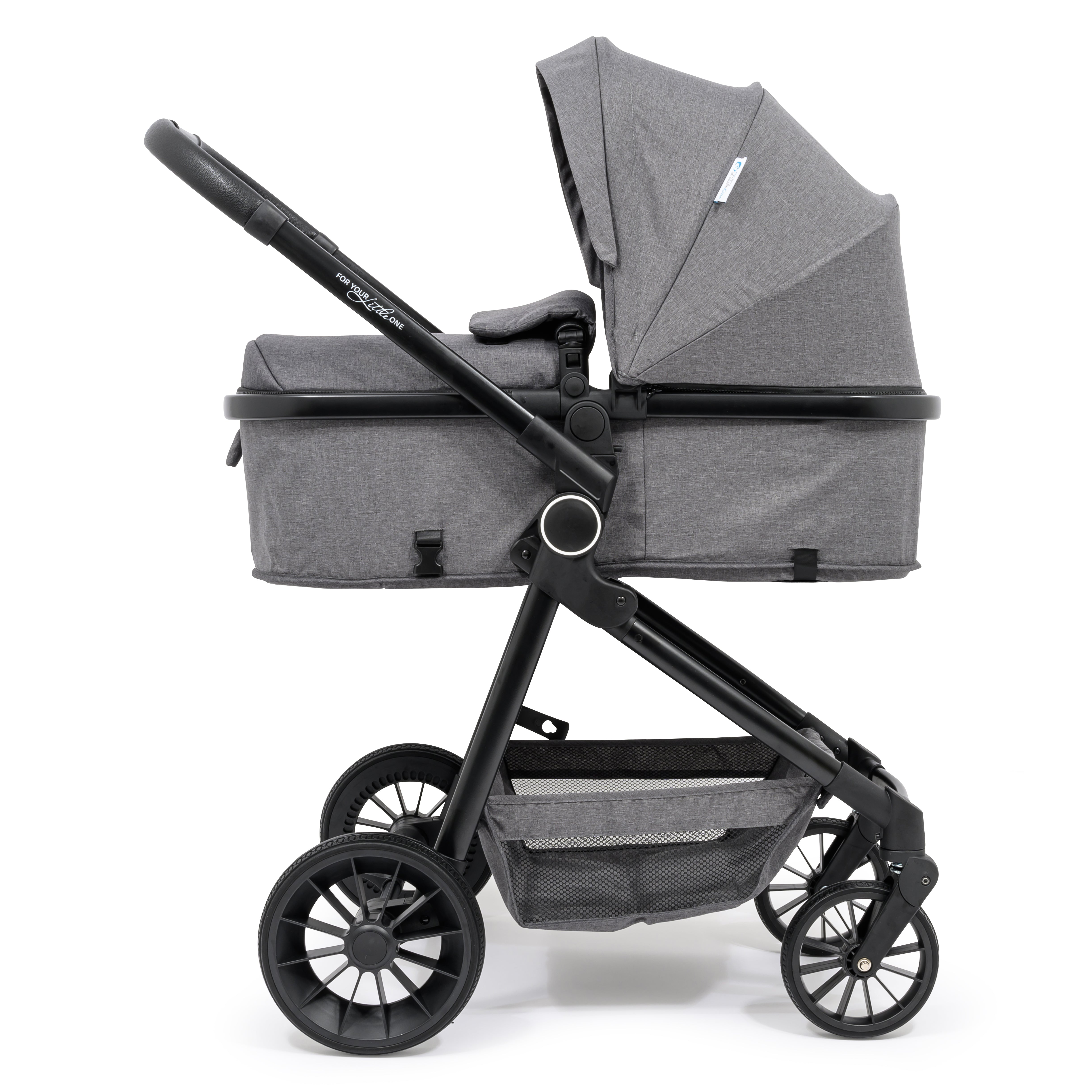 For Your Little One LITE 3 In 1 Travel System with i-Size Car Seat And Base - Slate Grey   