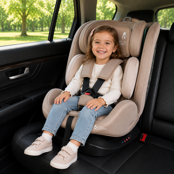 For Your Little One GrowWithMe 360 0/1/2/3 I-Size Car Seat - Latte Beige (Birth-12 Years)