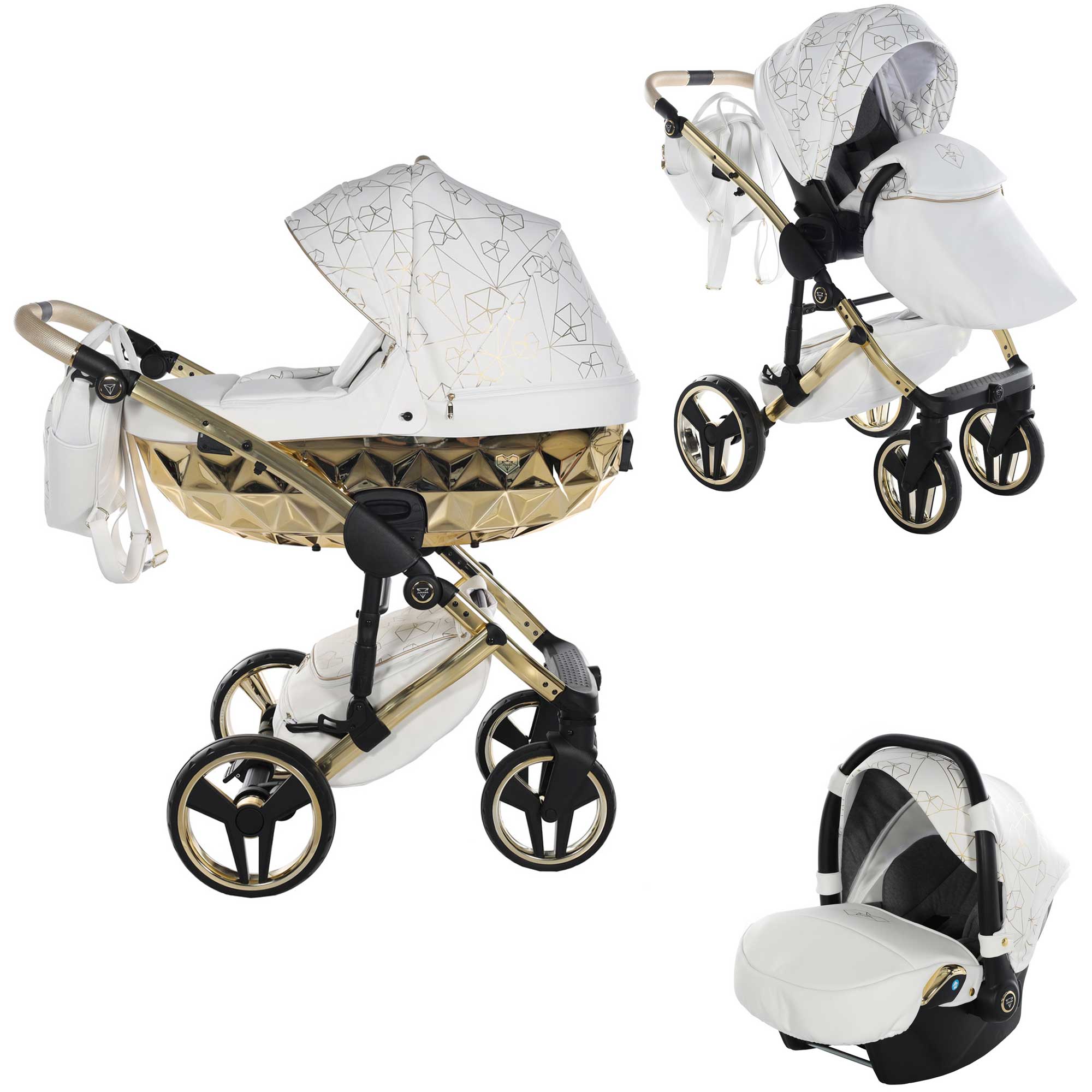 Junama Heart 3 In 1 Travel System - White Gold -  | For Your Little One