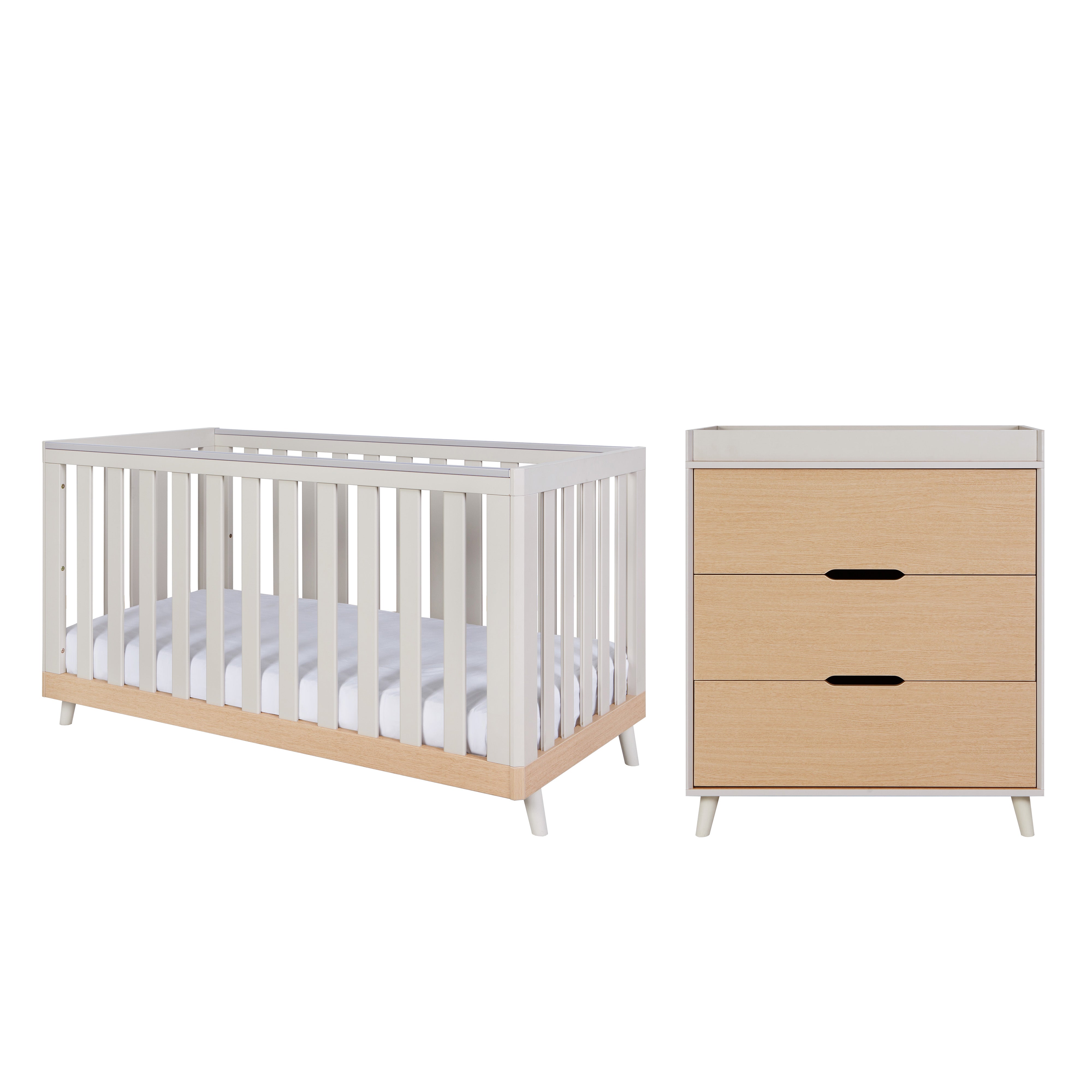 Tutti Bambini Hygge 2 Piece Room Set - Light Oak/White Sand