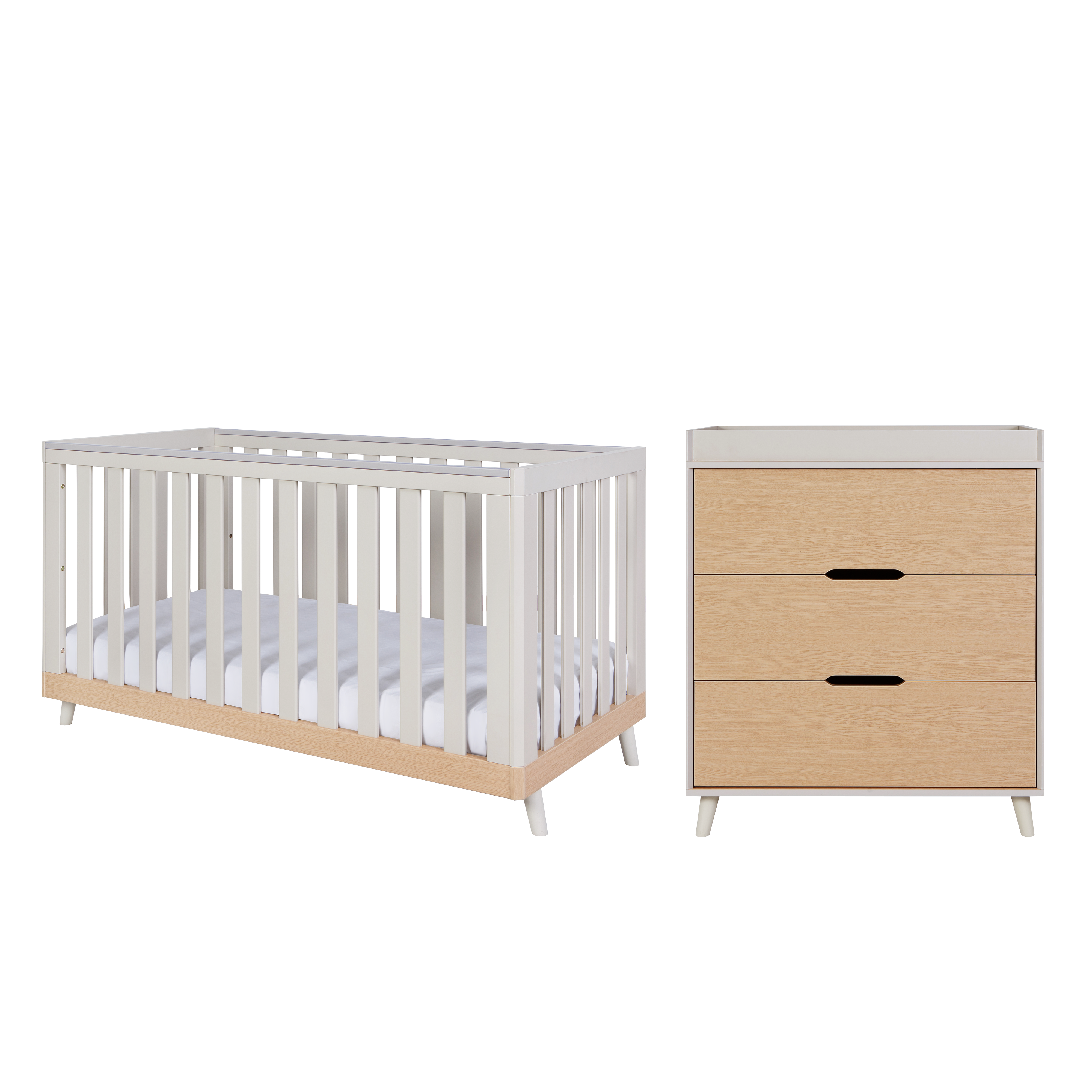 Tutti Bambini Hygge 2 Piece Room Set - Light Oak/White Sand