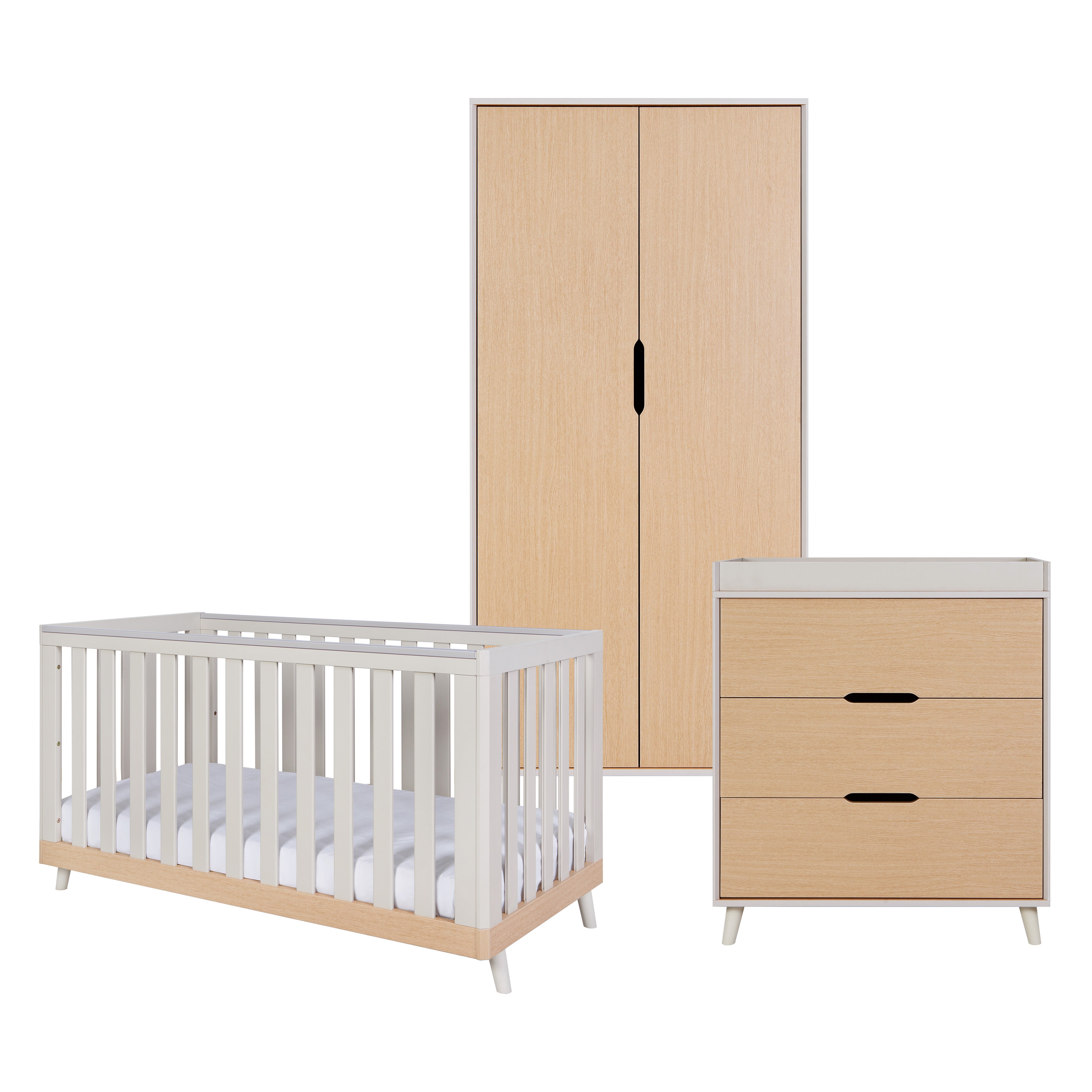 Tutti Bambini Hygge 3pc Room Set - Light Oak/White Sand