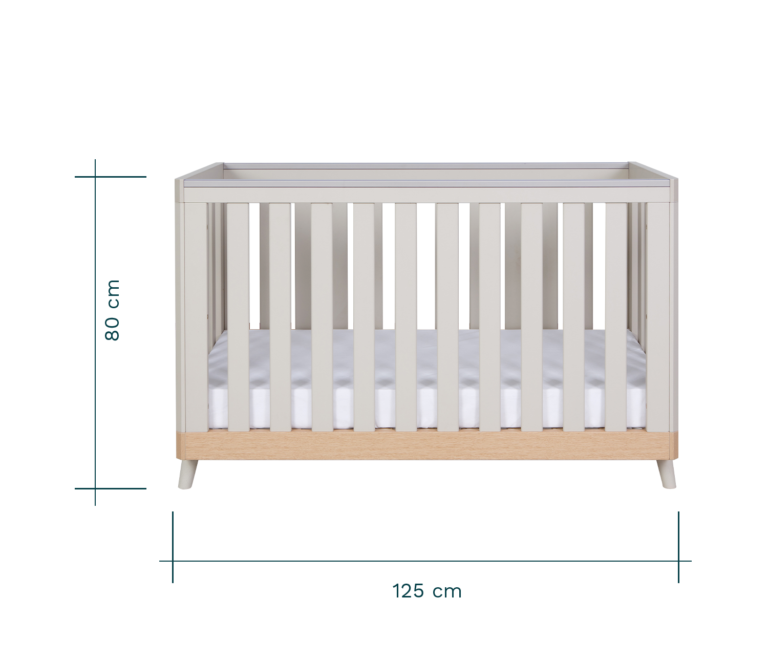 Tutti Bambini Hygge Mini Cot Bed - Light Oak/White Sand