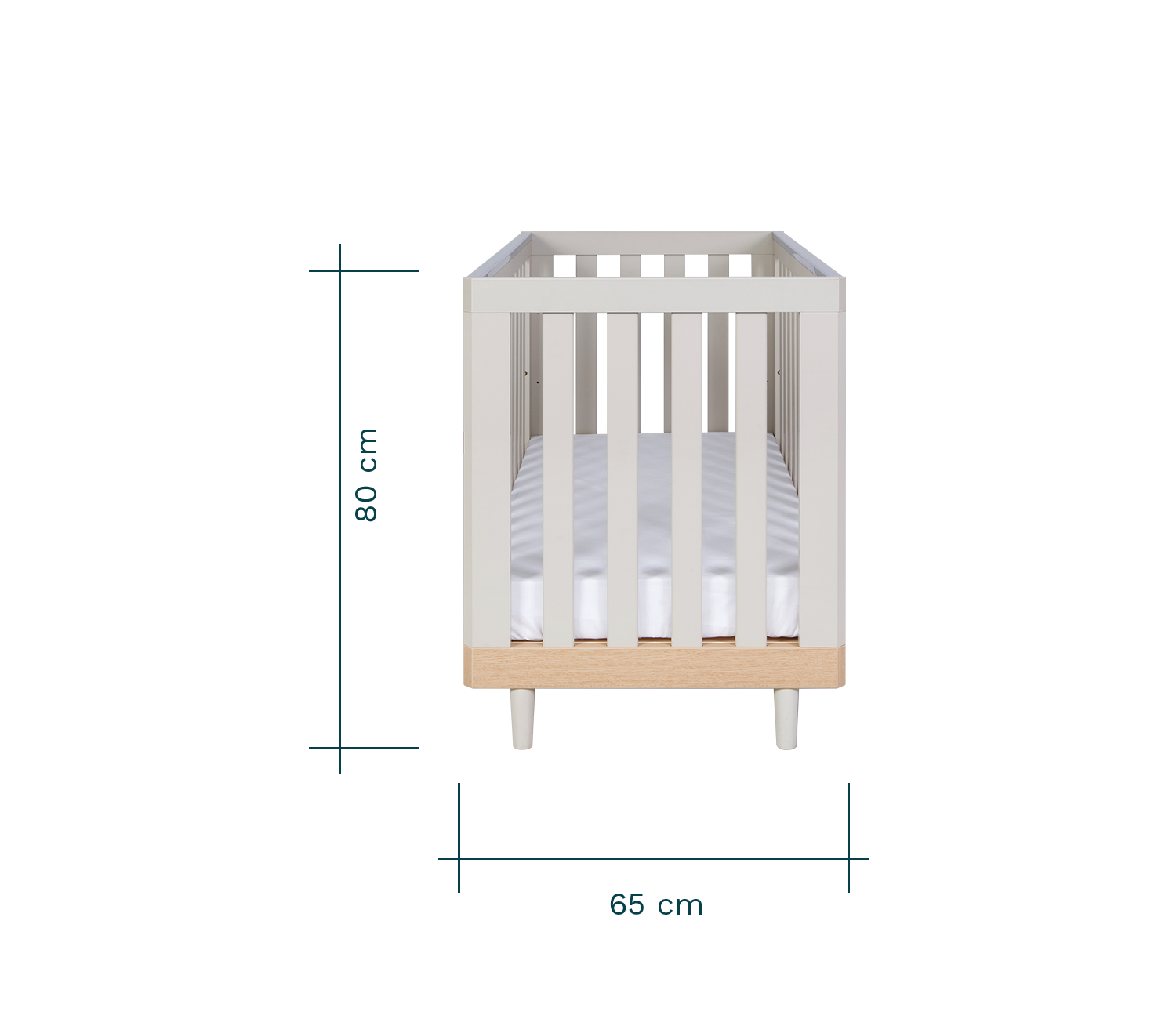 Tutti Bambini Hygge Mini Cot Bed - Light Oak/White Sand