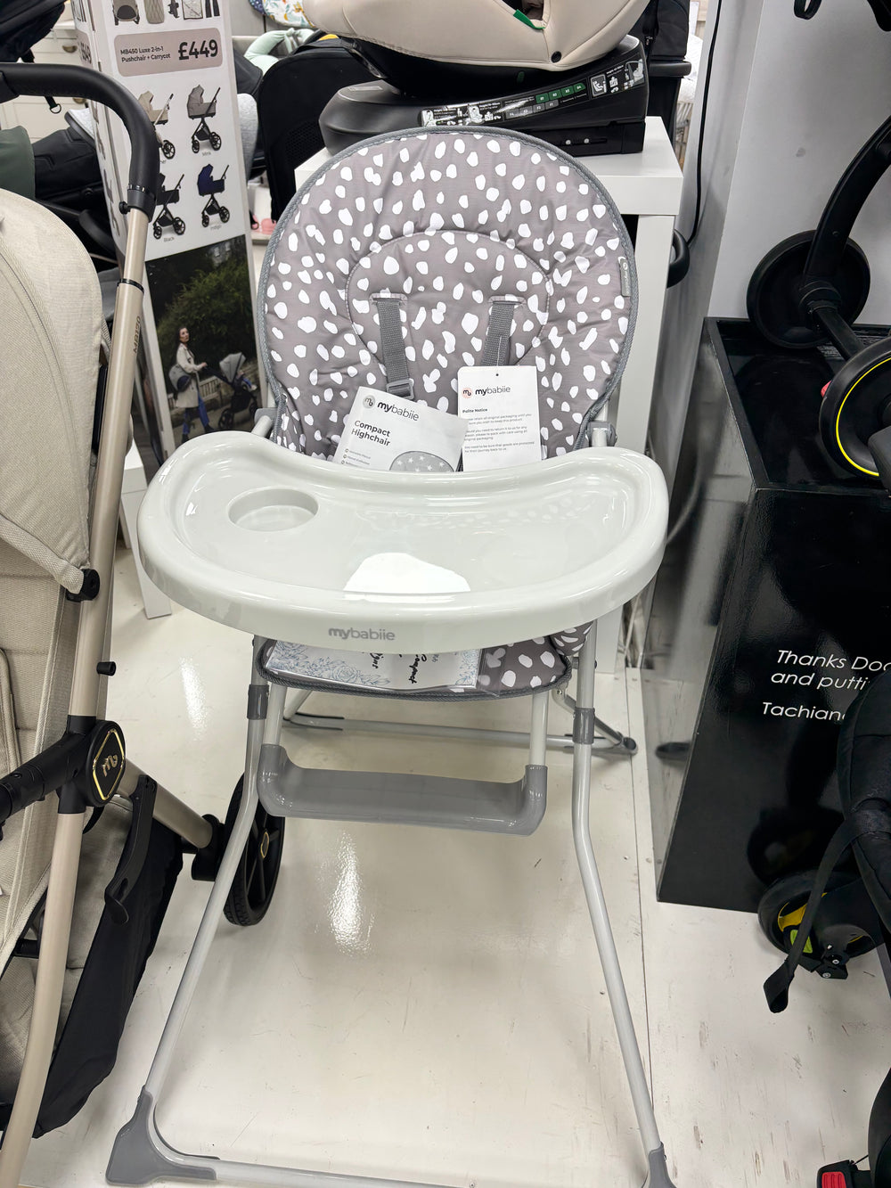 My Babiie compact highchair ex display clearance