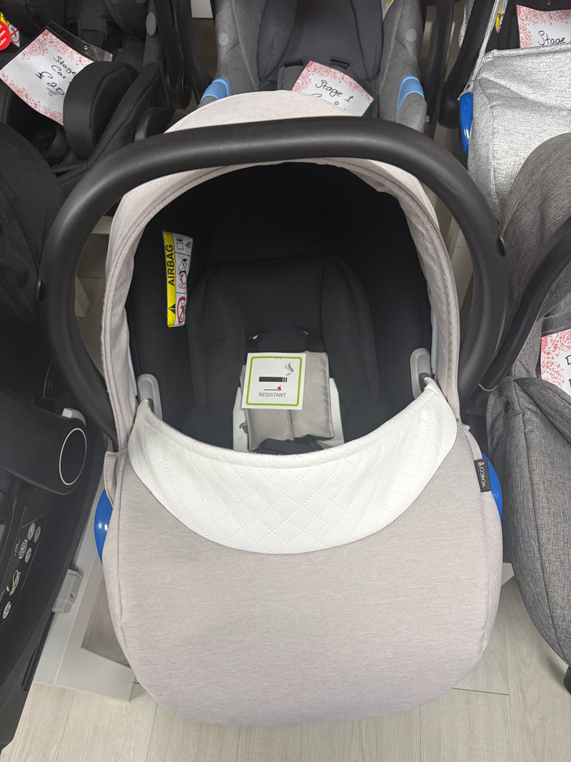 Venicci Newborn Car Seat - Cream / White-Ex Display Clearance