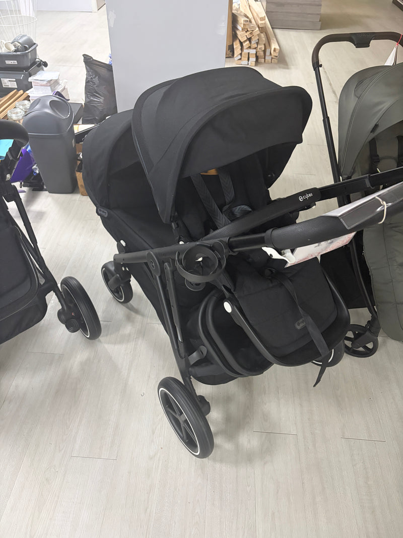 Cybex Gazelle Double (Seat Unit / Carrycot) With Shopping Basket - Moon Black-Ex Display Clearance