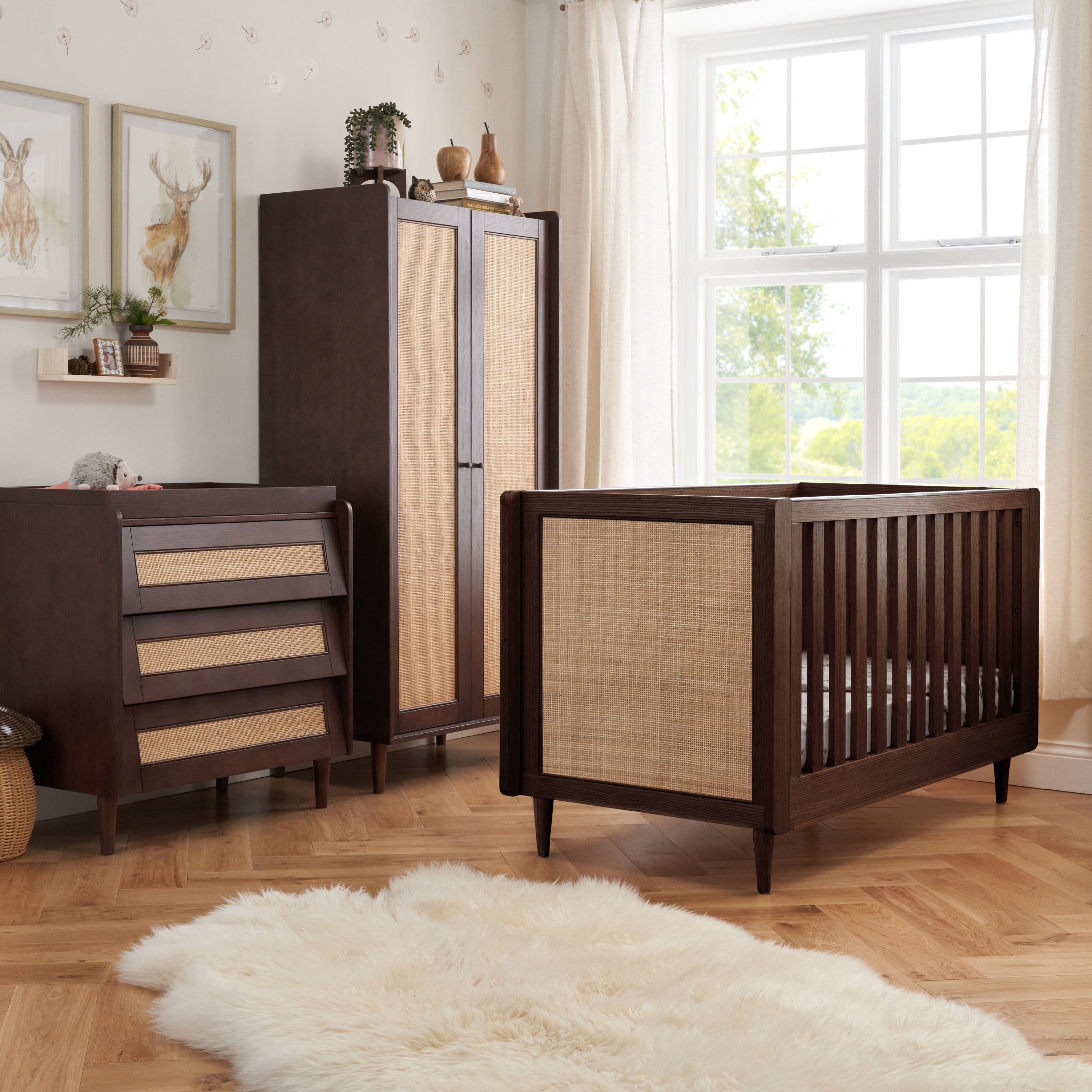 Tutti Bambini Japandi Wardrobe - Warm Walnut