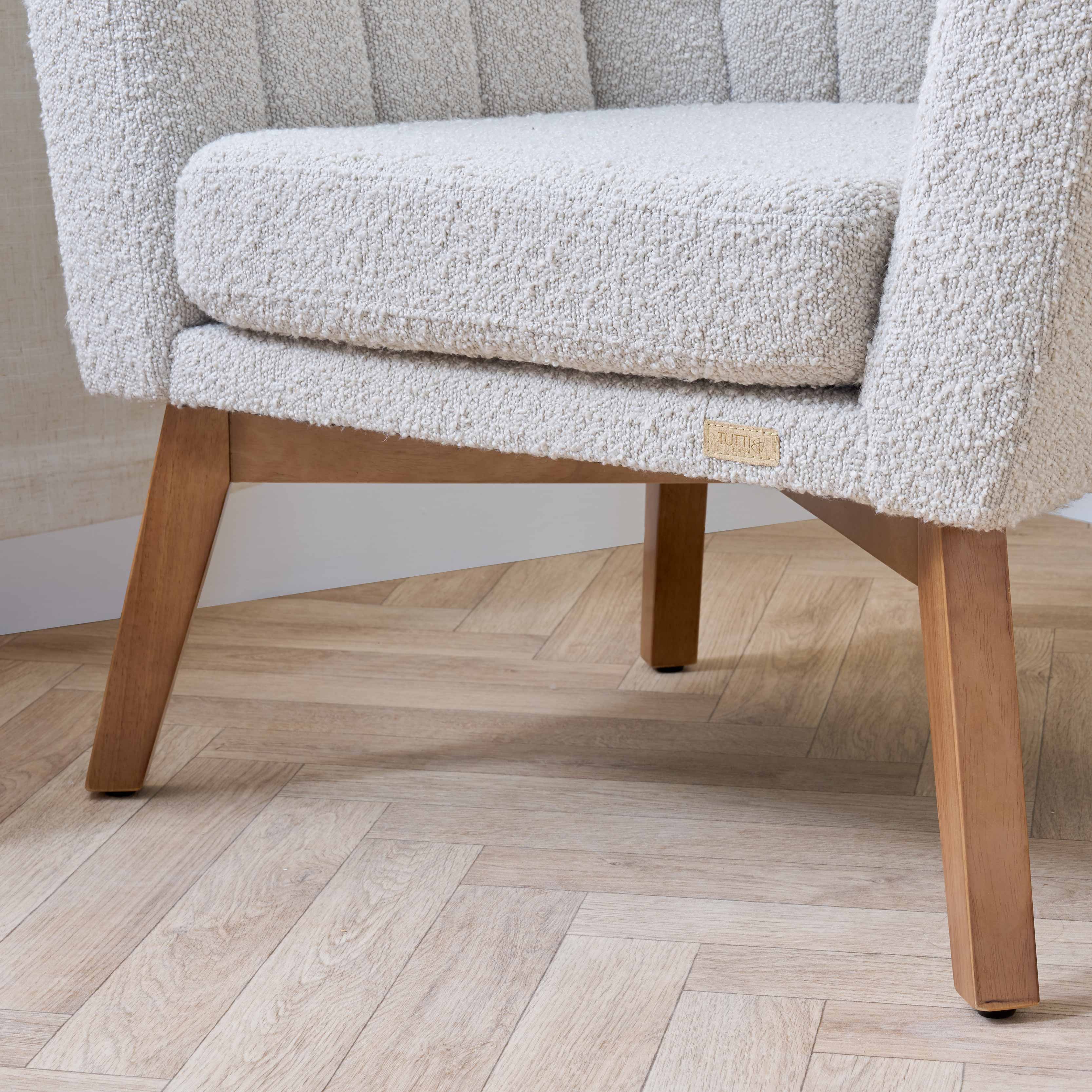 Jonah Luxe Rocking Chair & Foot Stool - Boucle Mushroom