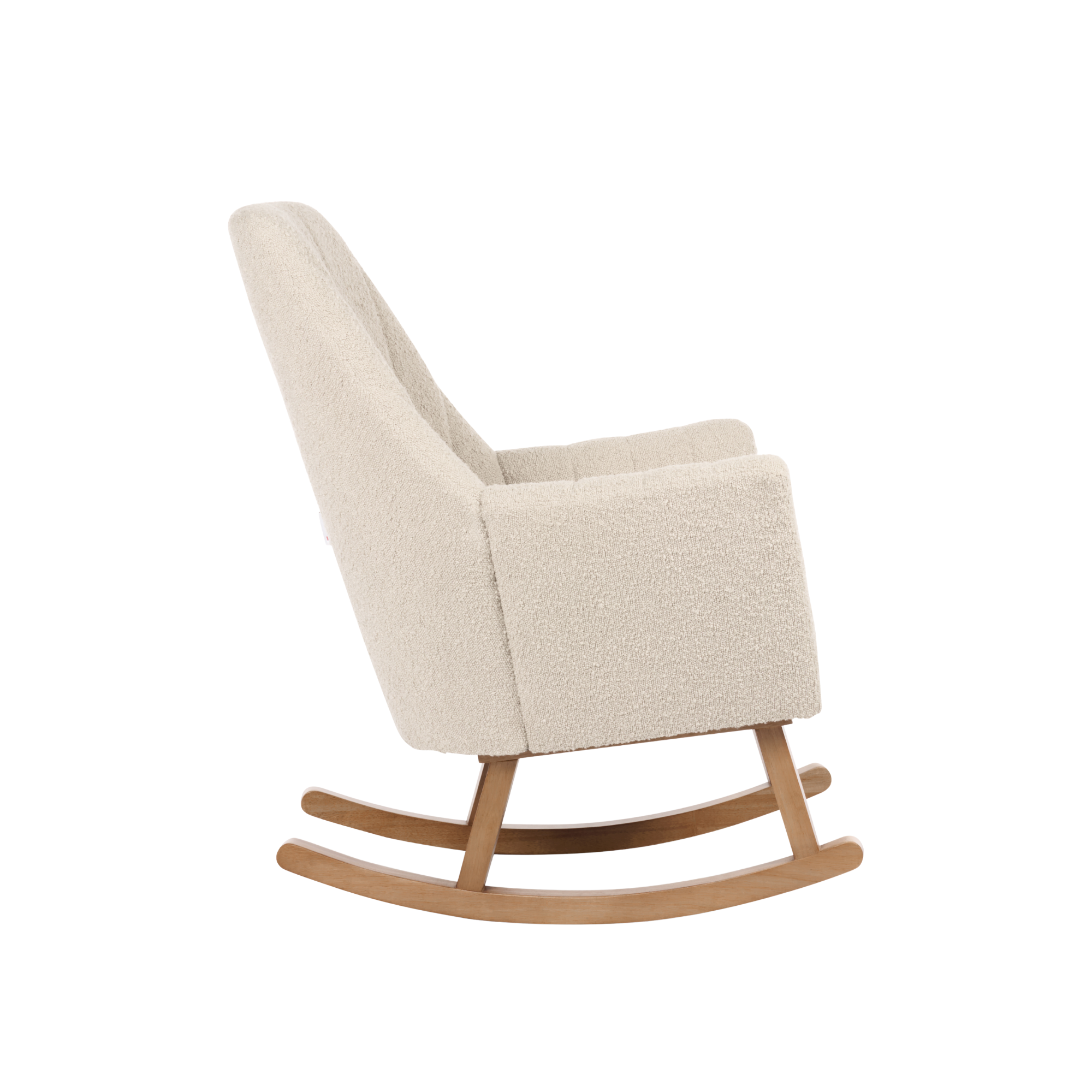 Jonah Luxe Rocking Chair & Foot Stool - Boucle Mushroom