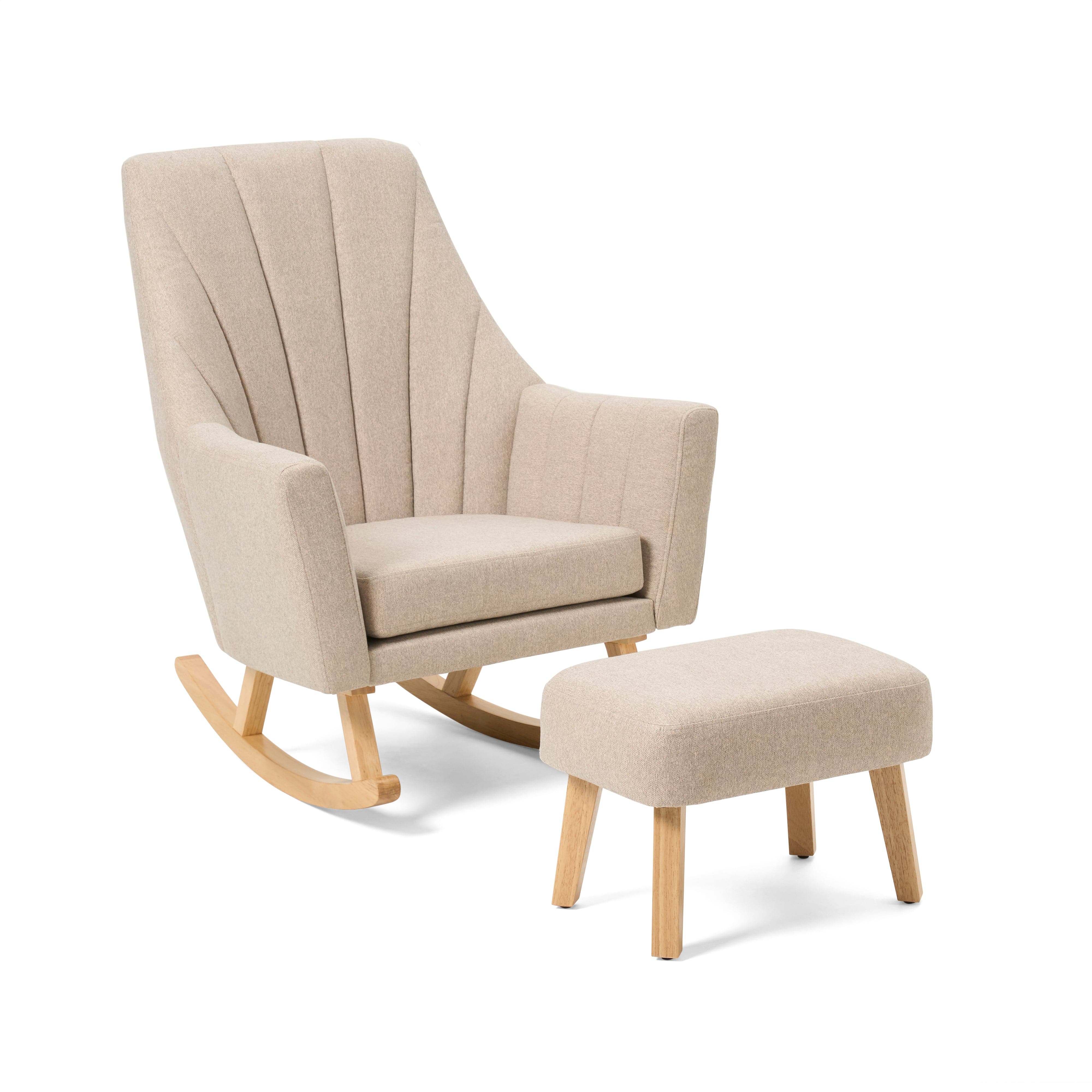 Tutti Bambini Jonah Rocking Chair & Foot Stool - Stone -  | For Your Little One