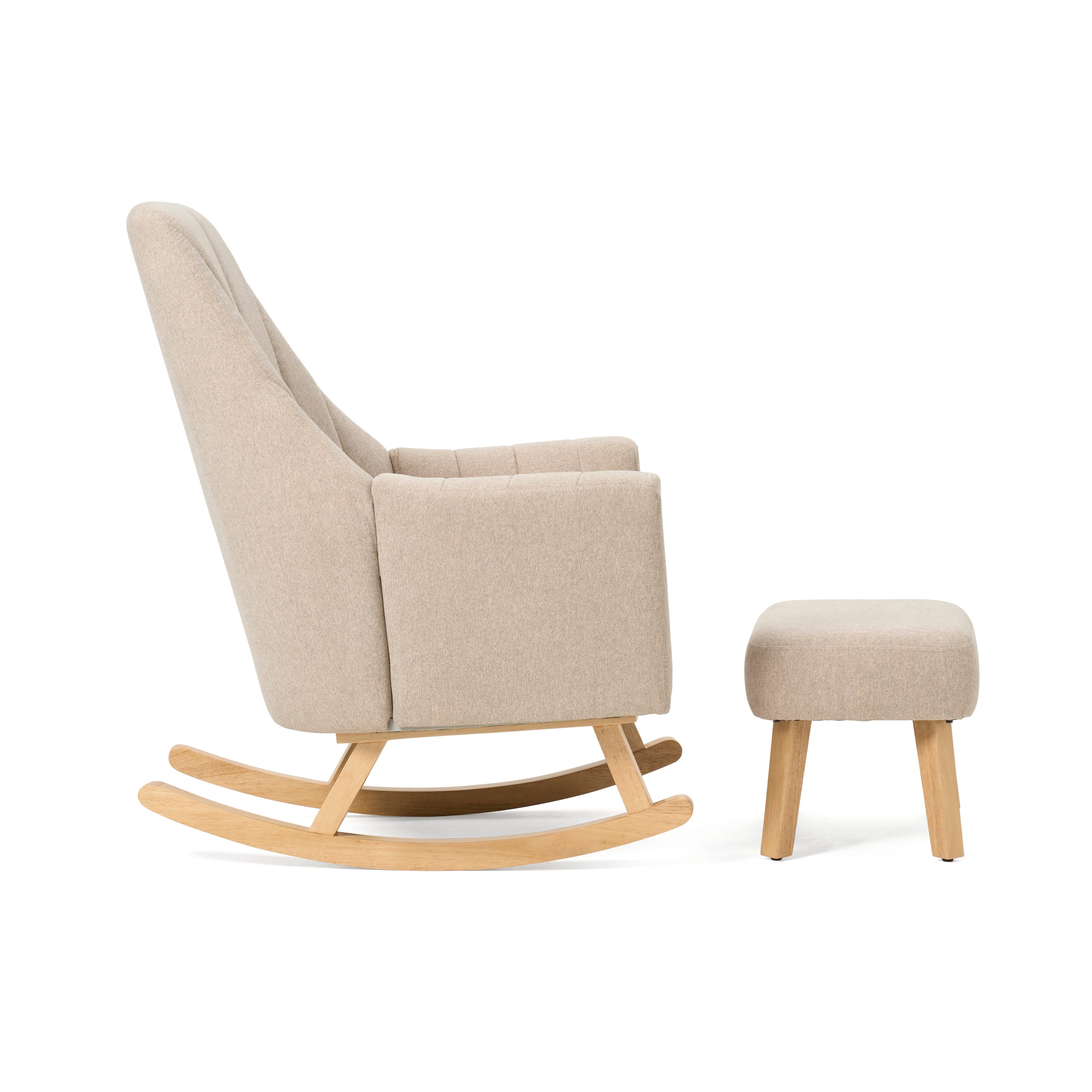 Tutti Bambini Jonah Rocking Chair & Foot Stool - Stone - For Your Little One