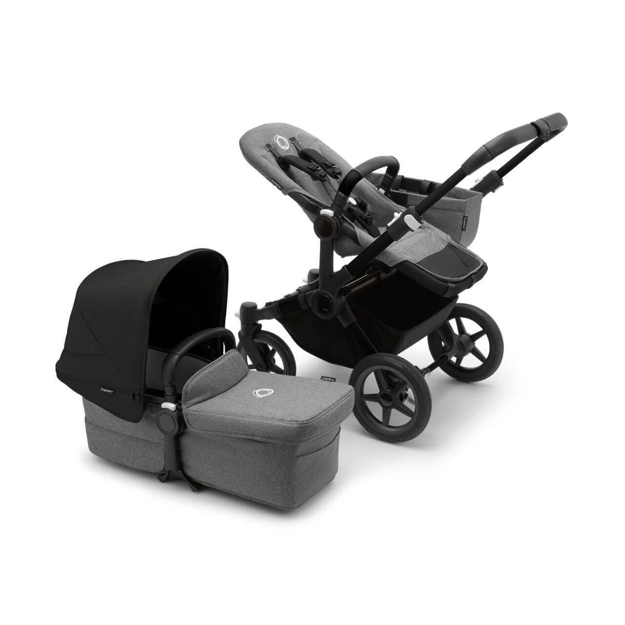 Bugaboo Donkey 5 Duo Travel System on Black/Grey Chassis +Turtle Air - Choose Your Colour -  | For Your Little One