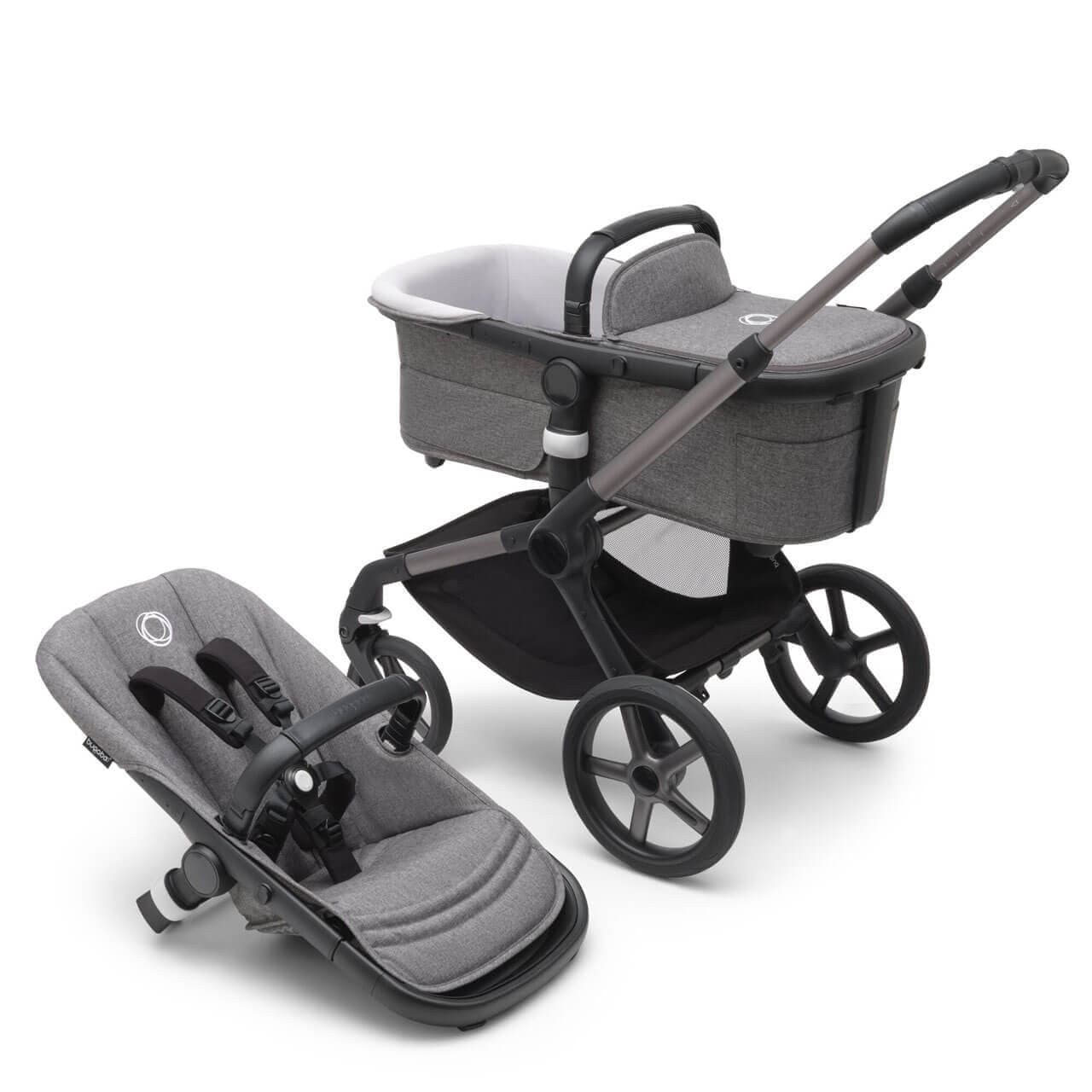 Bugaboo Fox 5 Complete Pushchair Graphite/Grey Melange - Choose Your Canopy   