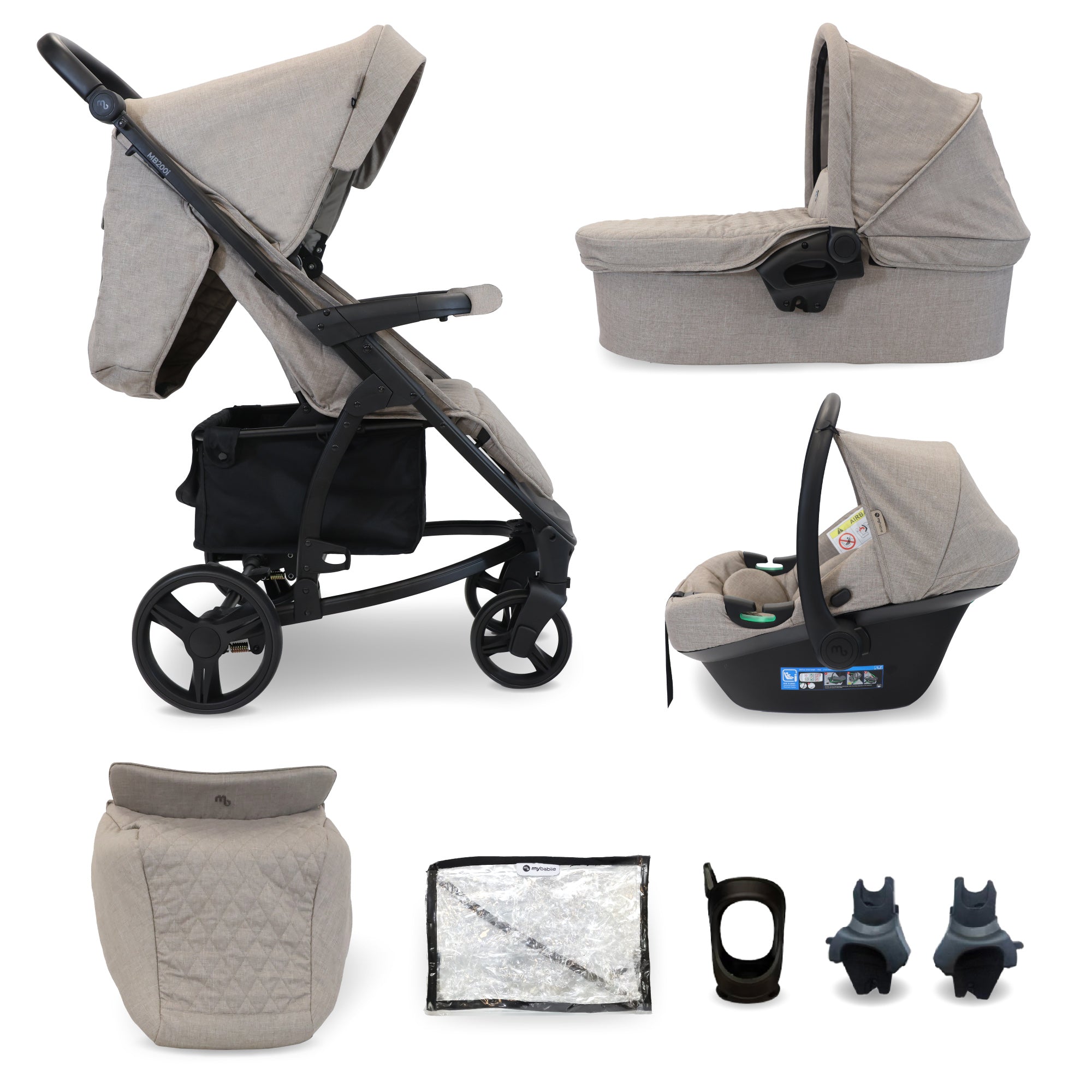 My Babiie MB200i 3-in-1 Travel System - Mink   