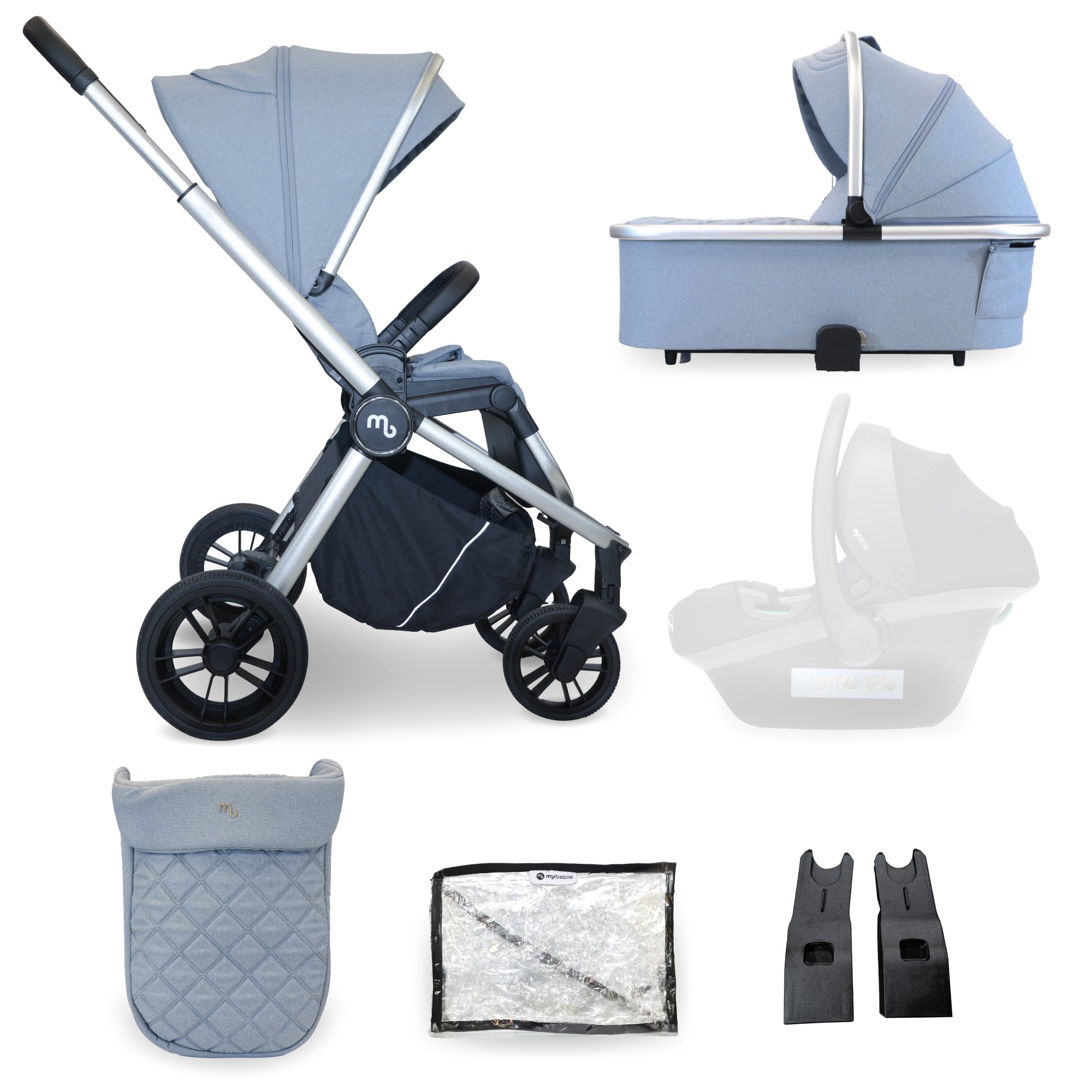 My Babiie MB450i 2-in-1 Pushchair - Steel Blue   