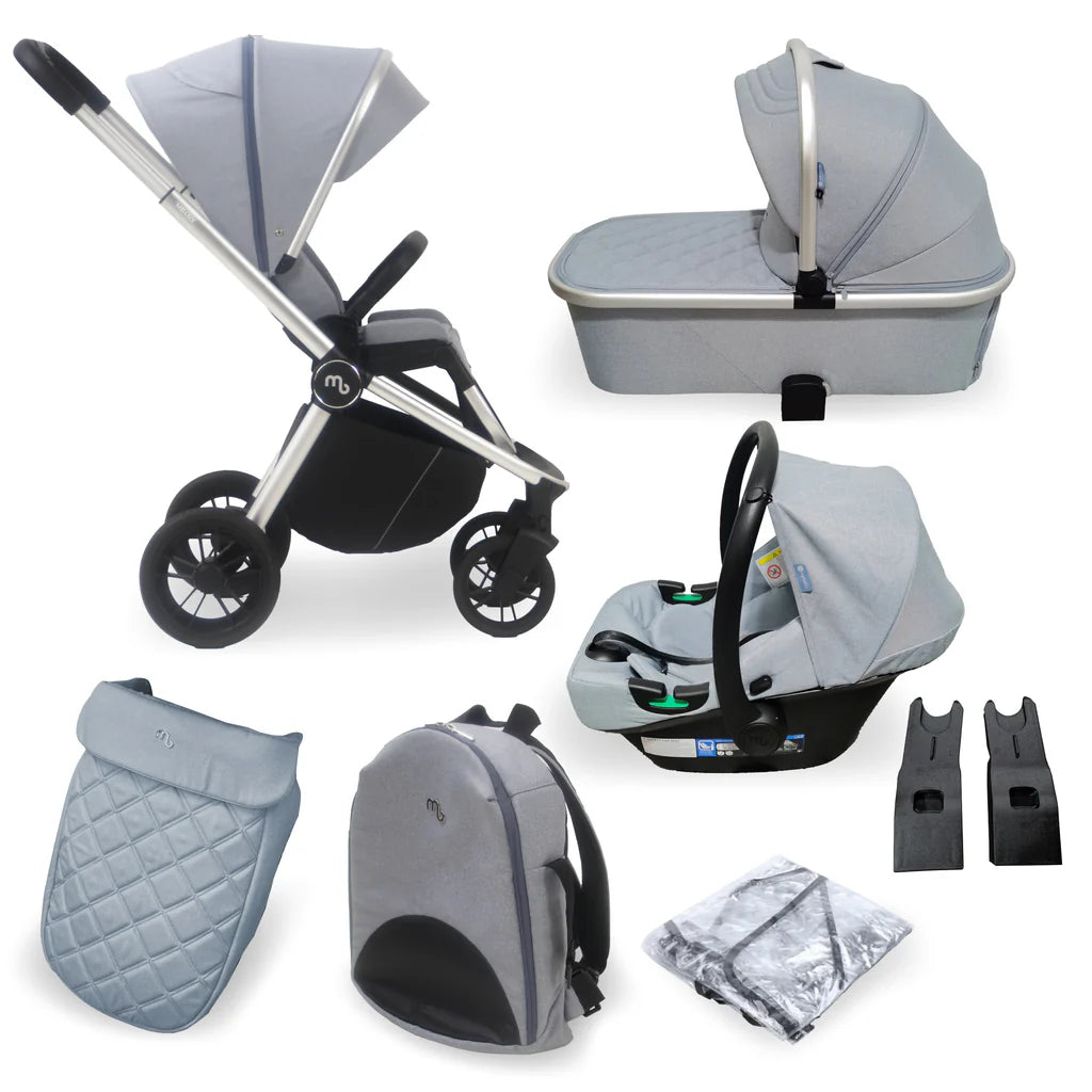 My Babiie MB450i 3-in-1 Travel System with i-Size Car Seat - Steel Blue - No | For Your Little One