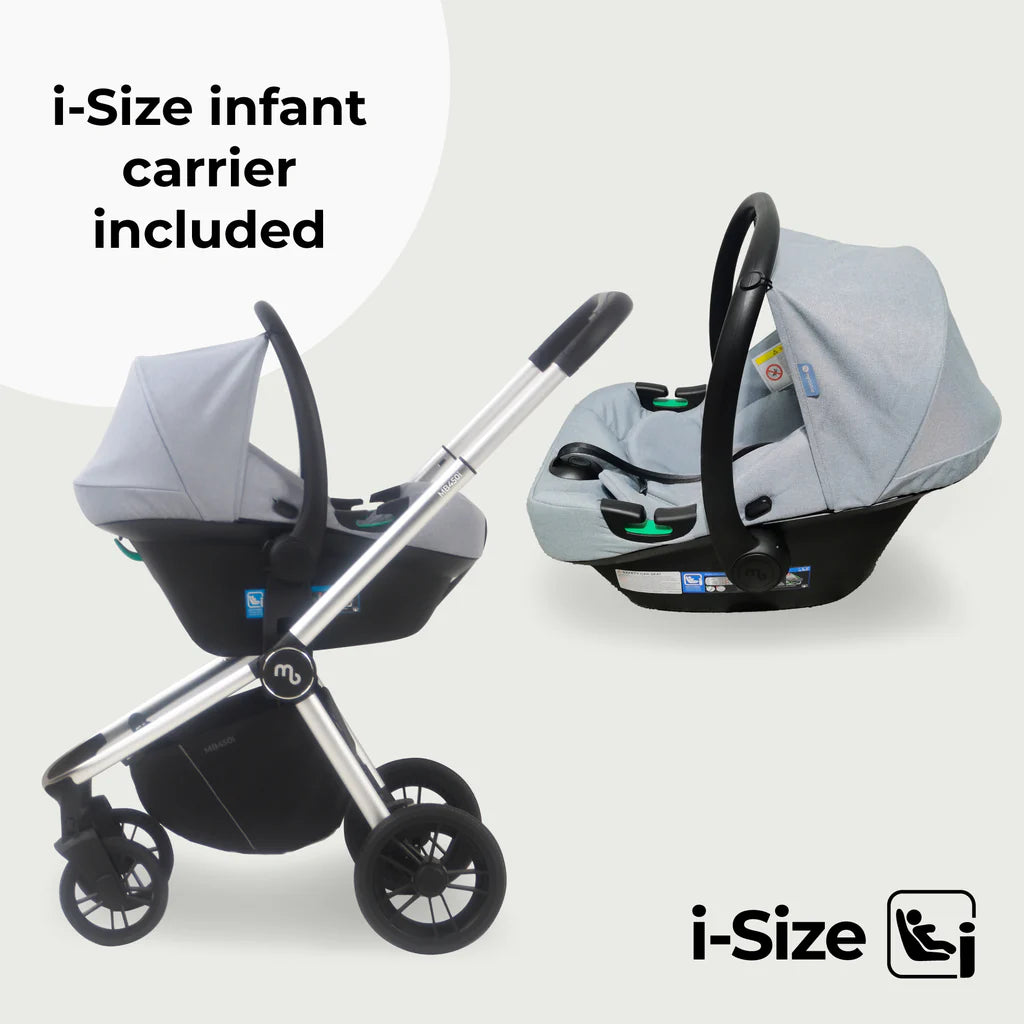 My Babiie MB450i 3-in-1 Travel System with i-Size Car Seat - Steel Blue -  | For Your Little One