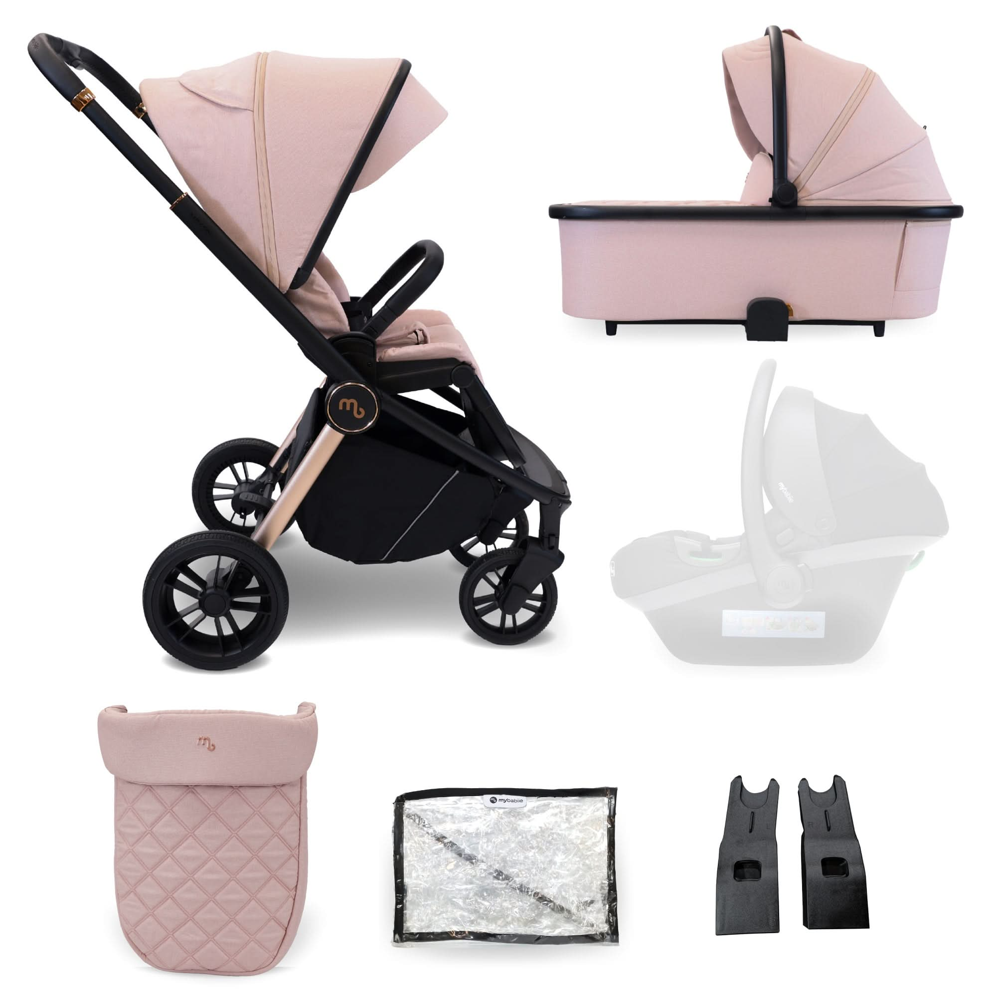 My Babiie MB450i 2-in-1 Pushchair - Pastel Pink   