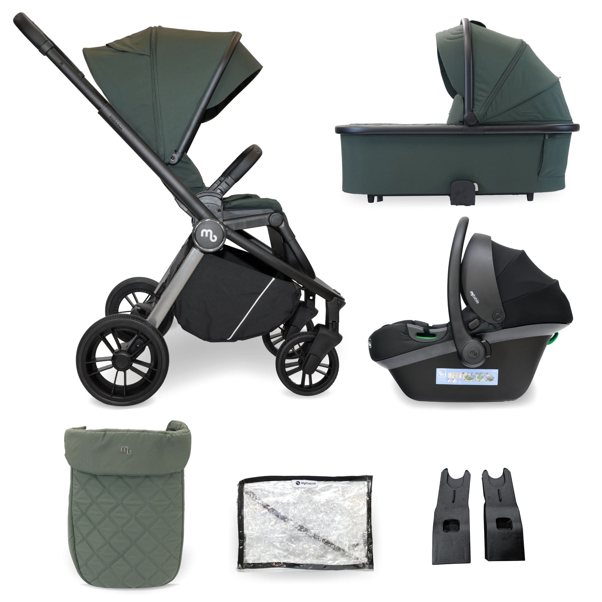 My Babiie MB450i 3-in-1 Travel System - Forest Green   