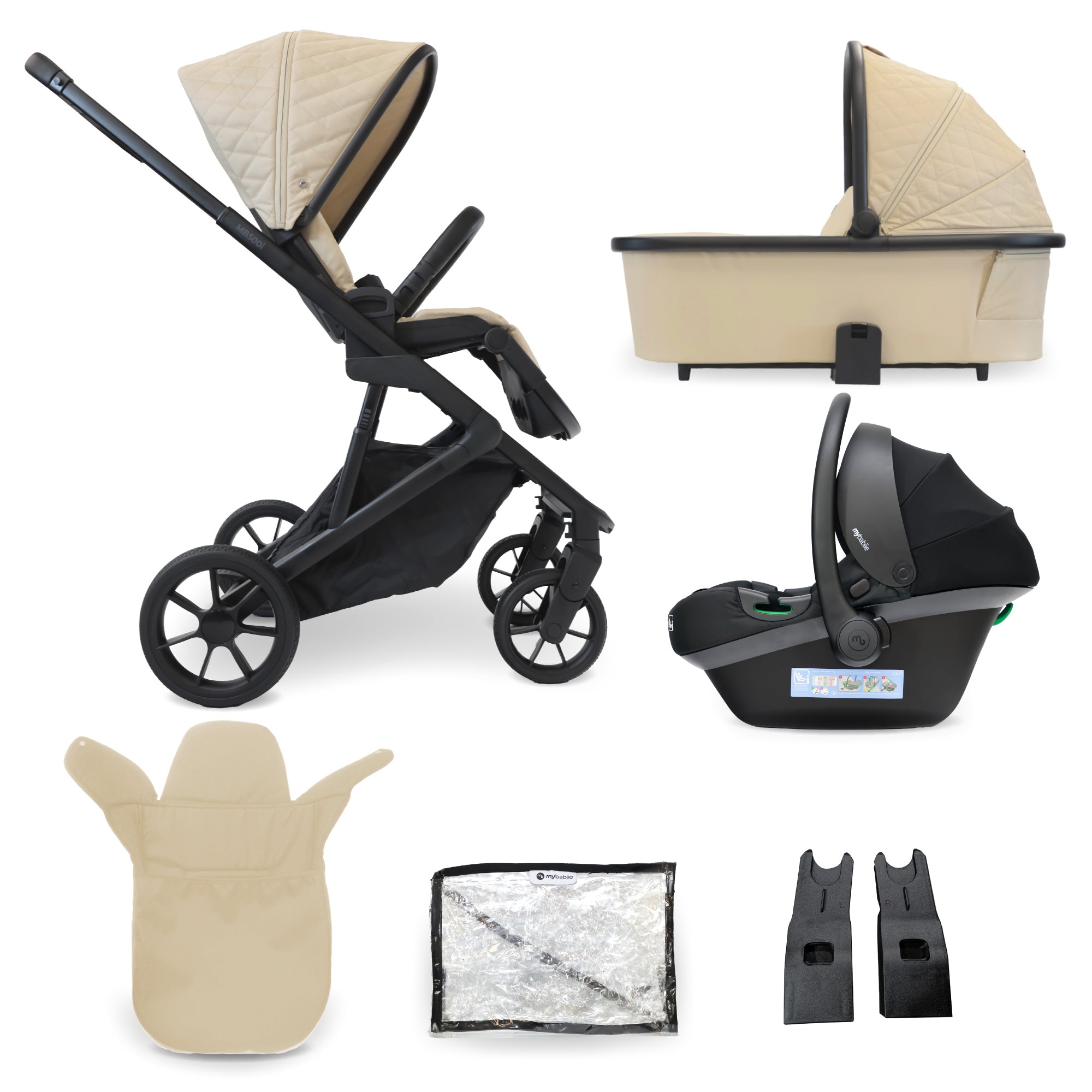 My Babiie MB500i 3-in-1 Travel System - Almond   