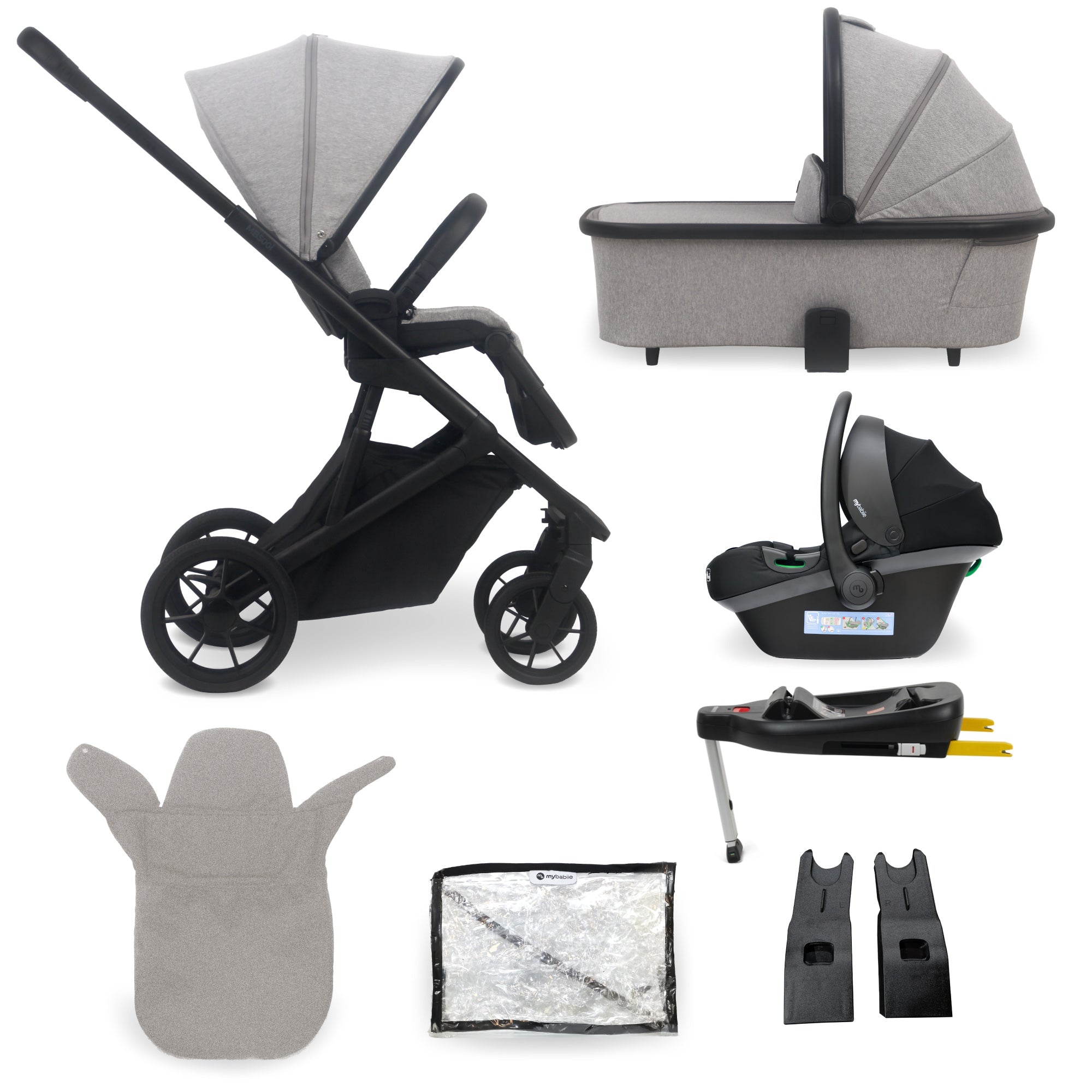 My Babiie MB500i 3-in-1 Travel System Wiith Base - Moon   