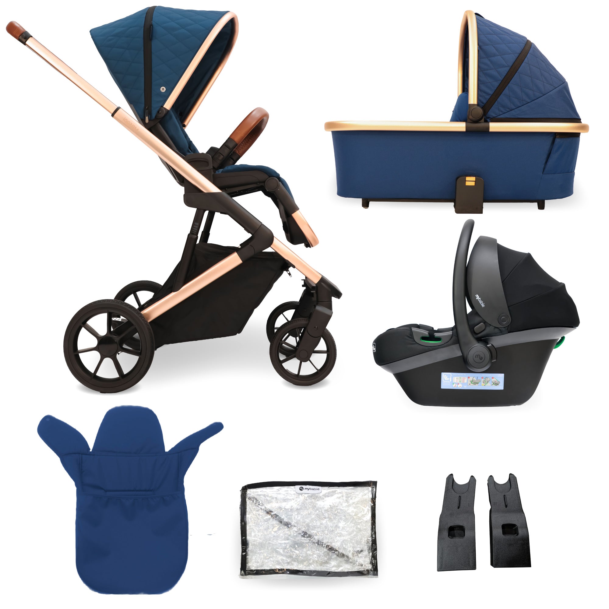 My Babiie MB500i 3-in-1 Travel System - Dani Dyer Opal Blue   