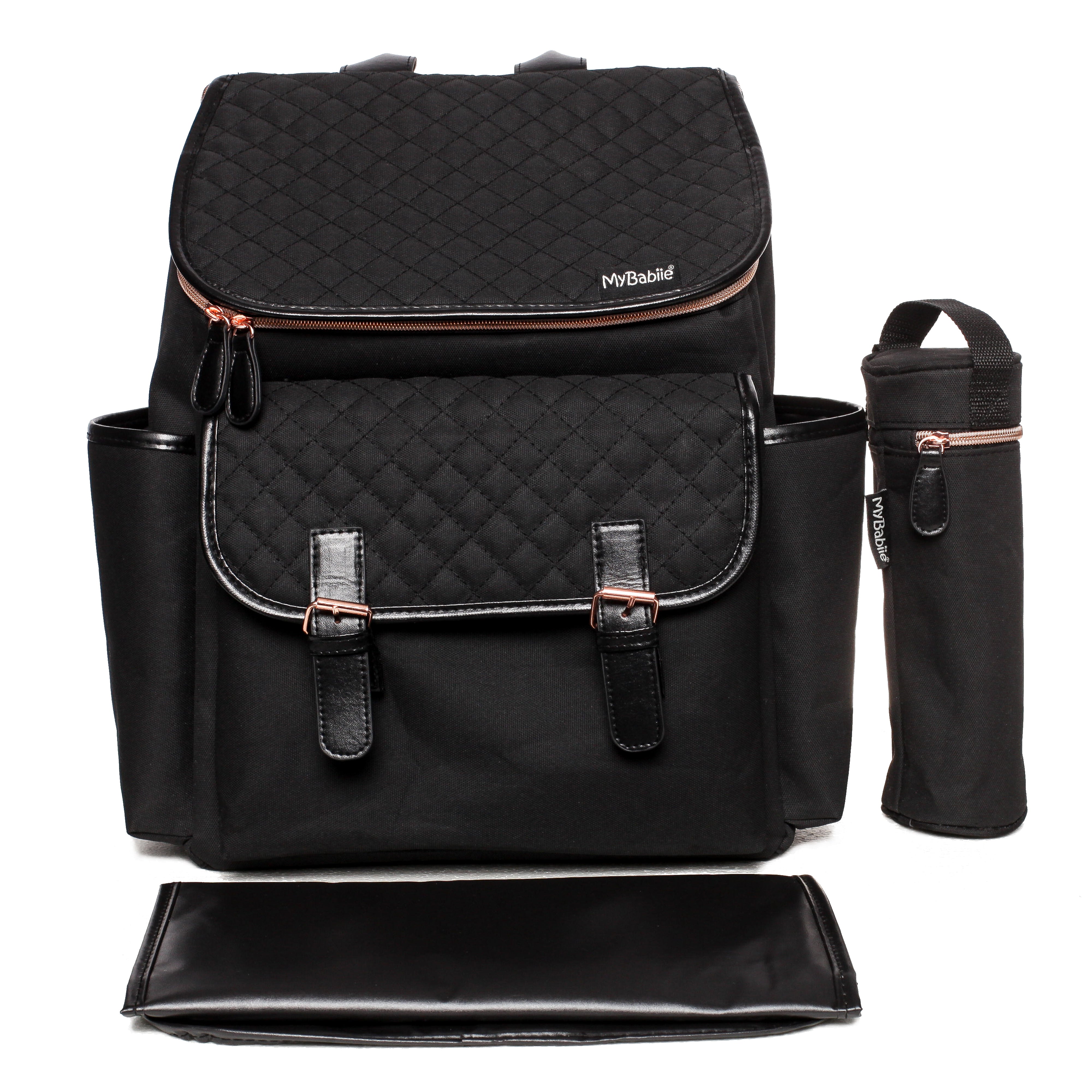 My Babiie Backpack Changing Bag - Black Quilted   