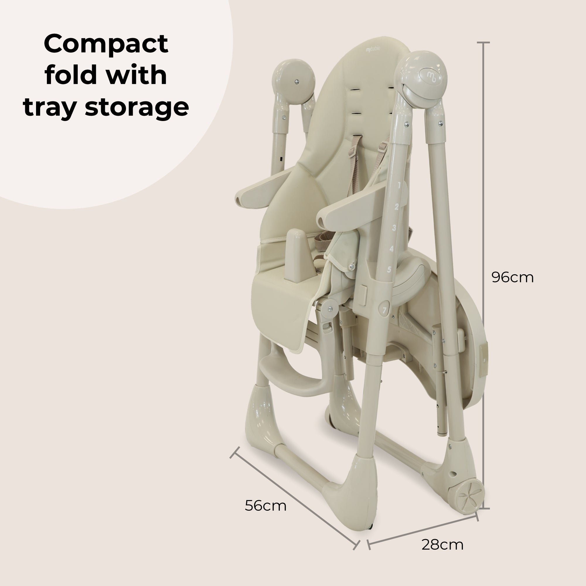 My Babiie MBHC9 Luxe Highchair - Oatmeal
