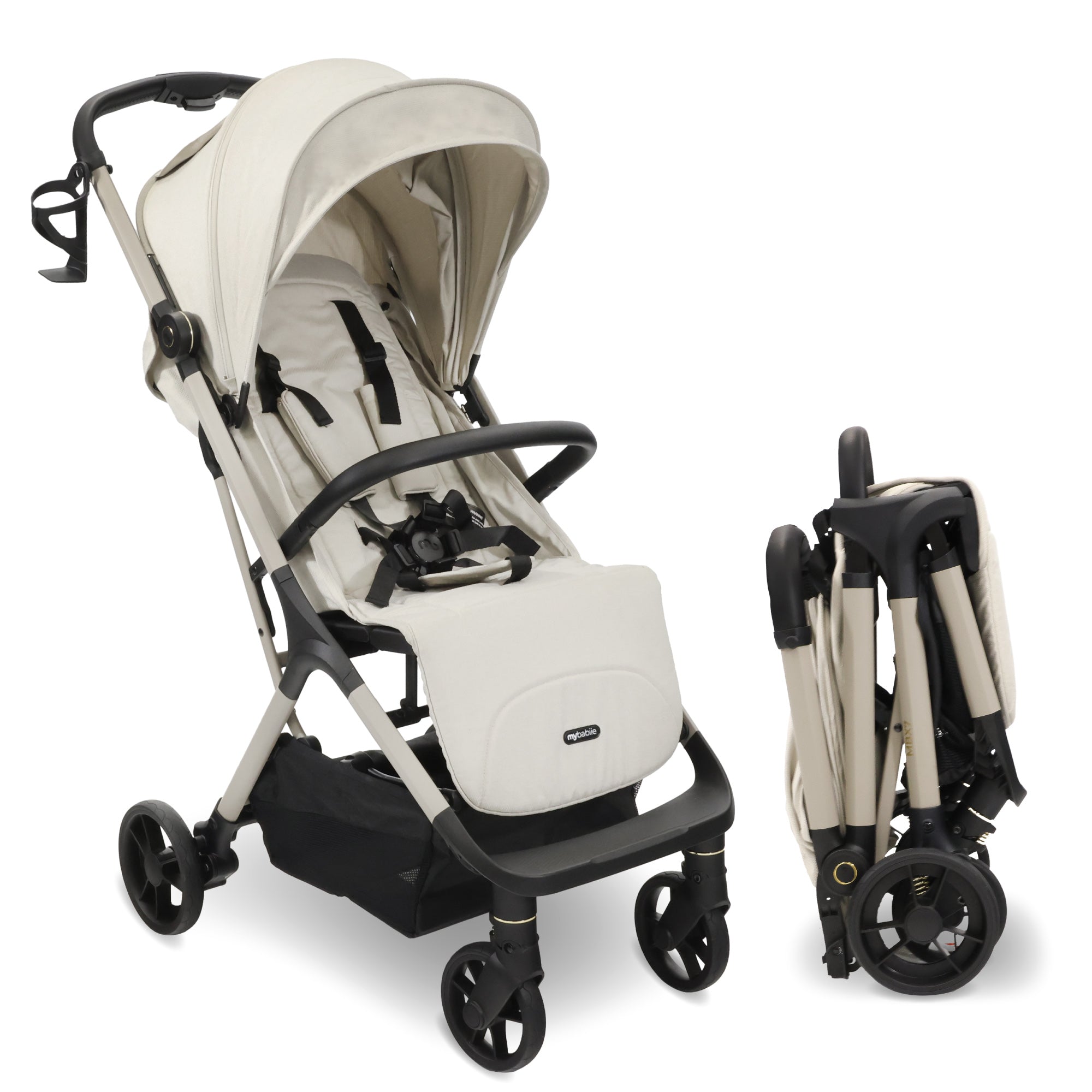 My Babiie MBX7 Plus Auto Fold Stroller - Ivory   