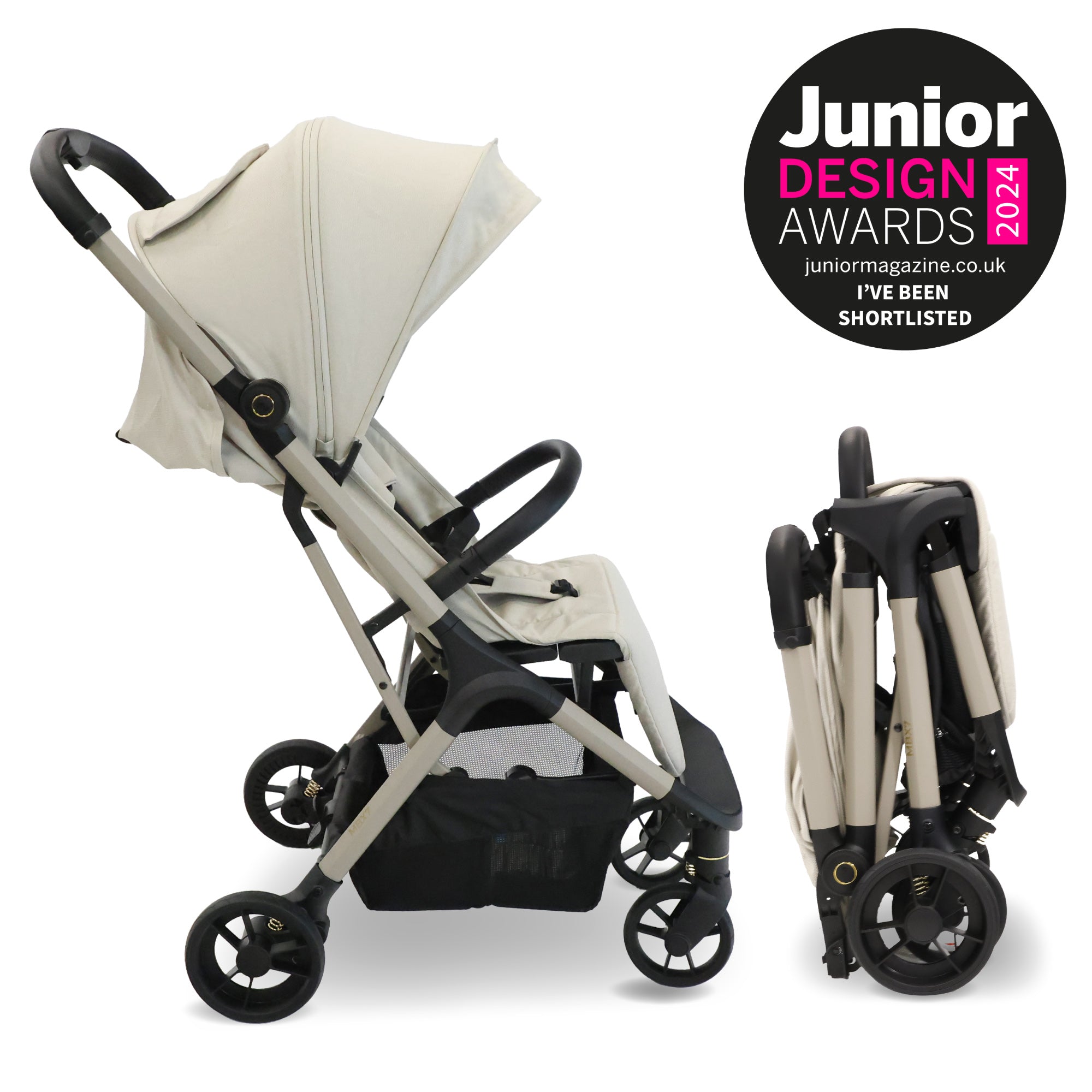 My Babiie MBX7 Plus Auto Fold Stroller - Ivory   