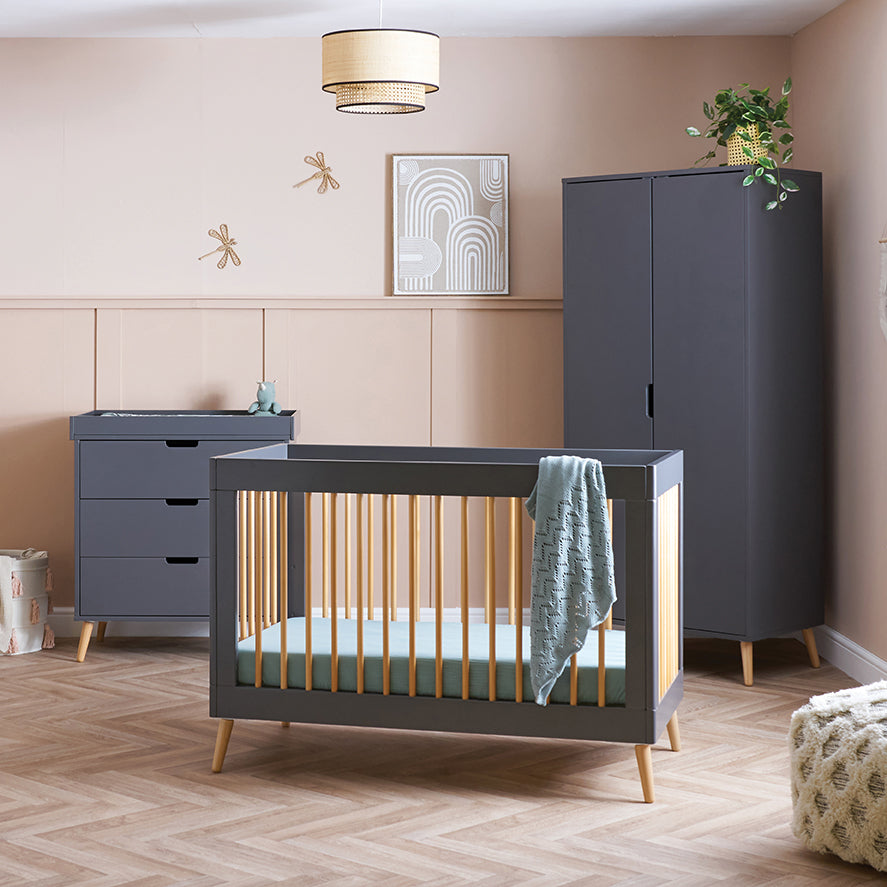 Obaby Maya Mini Scandi  3 Piece Room Set - Slate with Natural -  | For Your Little One