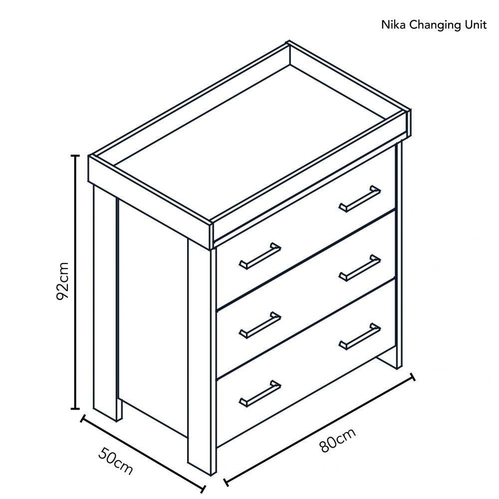 Obaby Nika Closed  Changing Unit - Grey Wash & White -  | For Your Little One