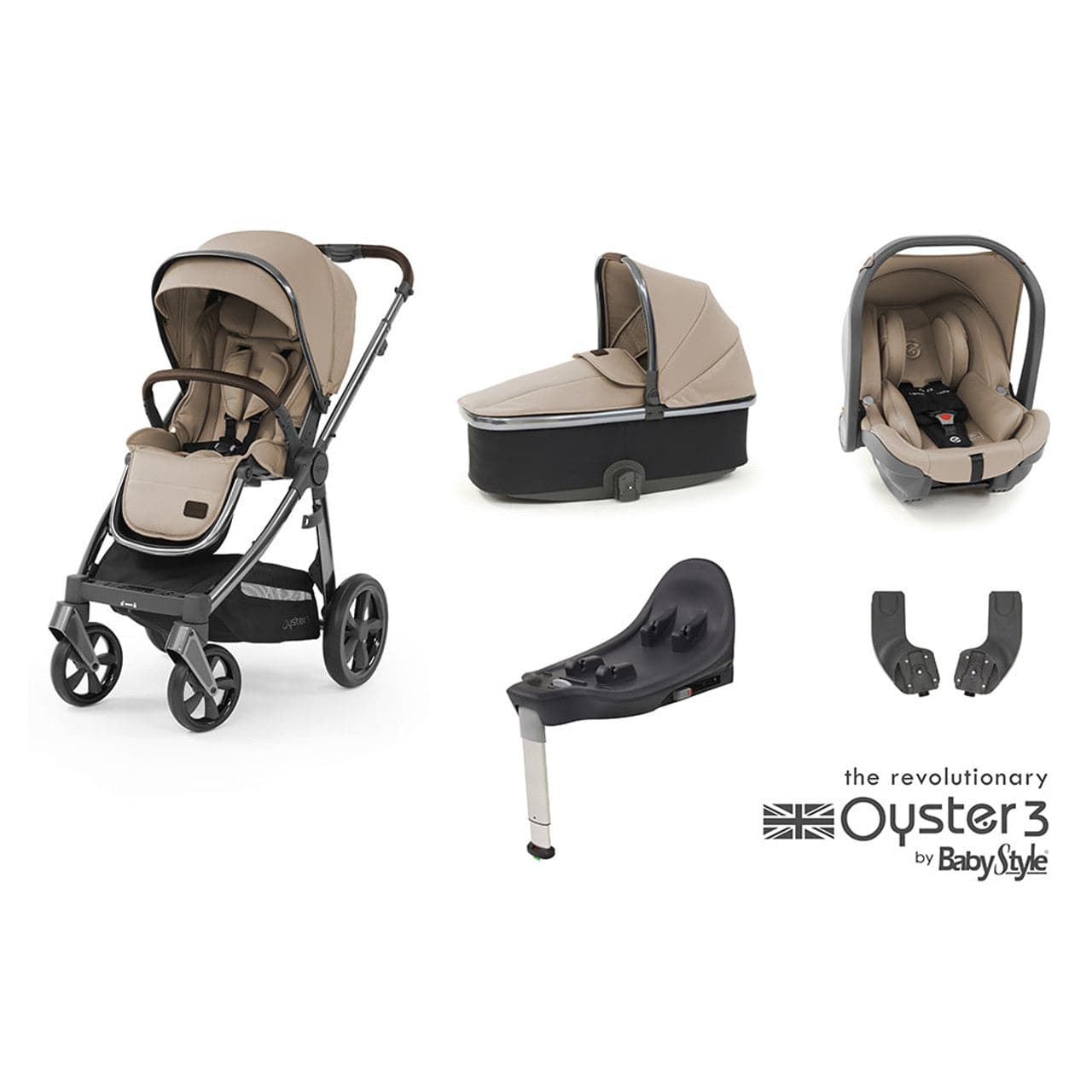 Babystyle Oyster 3 Essential 5 Piece Travel System Bundle - Butterscotch   