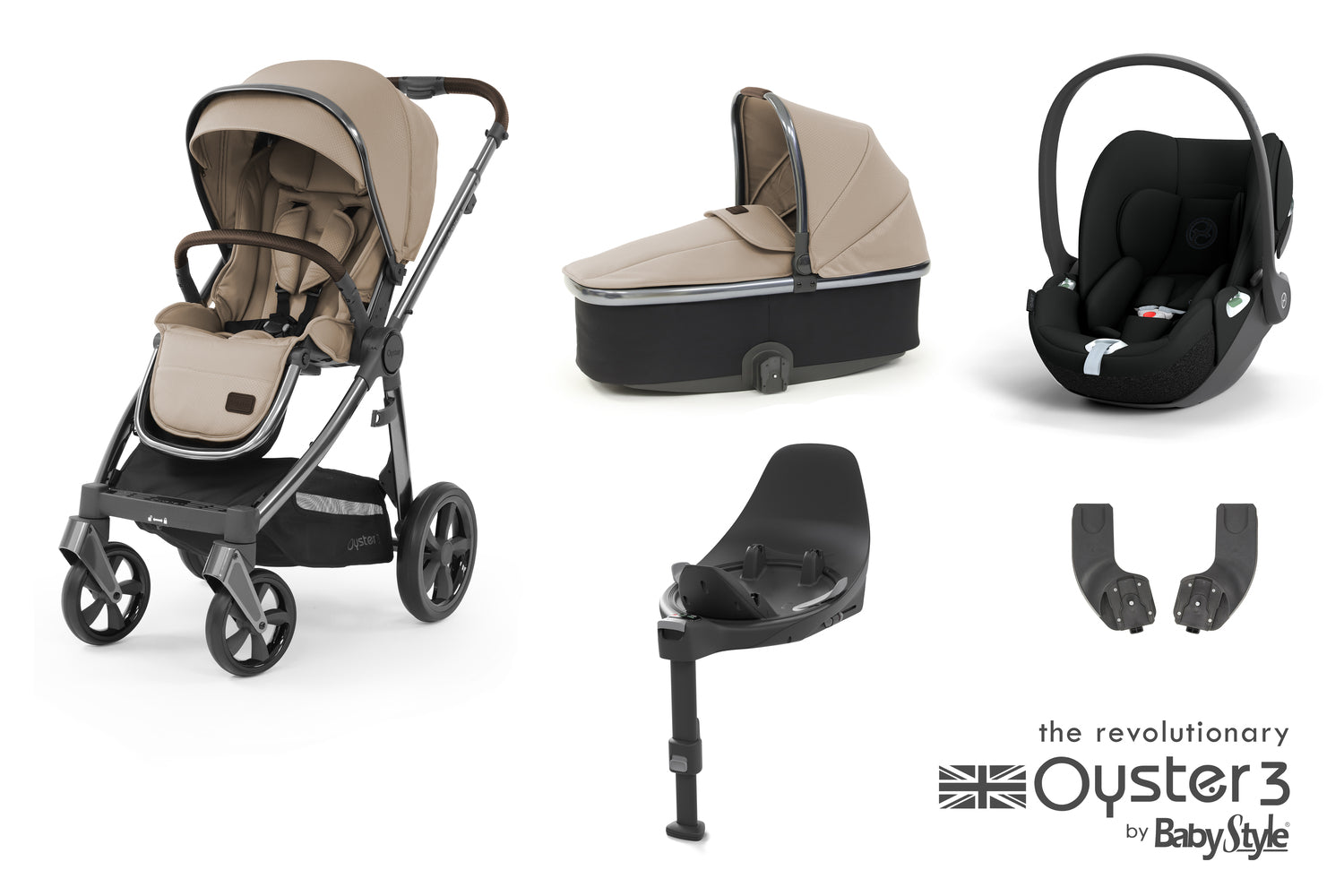 Babystyle Oyster 3 Essential 5 Piece Travel System Bundle With Cloud T - Butterscotch - For Your Little One