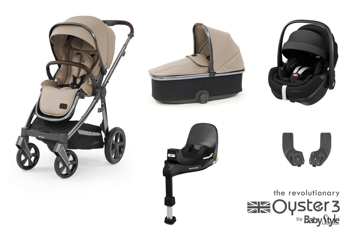 Babystyle Oyster 3 Essential 5 Piece Travel System Bundle With Pebble Pro 360 - Butterscotch - For Your Little One