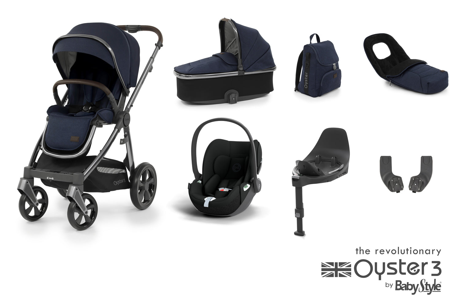 Babystyle Oyster 3 Luxury 7 Piece Travel System Bundle With Cloud T - Twilight - For Your Little One
