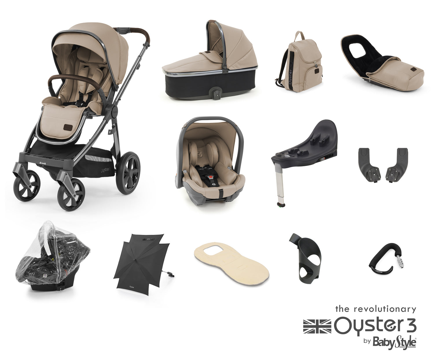 Babystyle Oyster 3 Ultimate 12 Piece Travel System Bundle - Butterscotch -  | For Your Little One