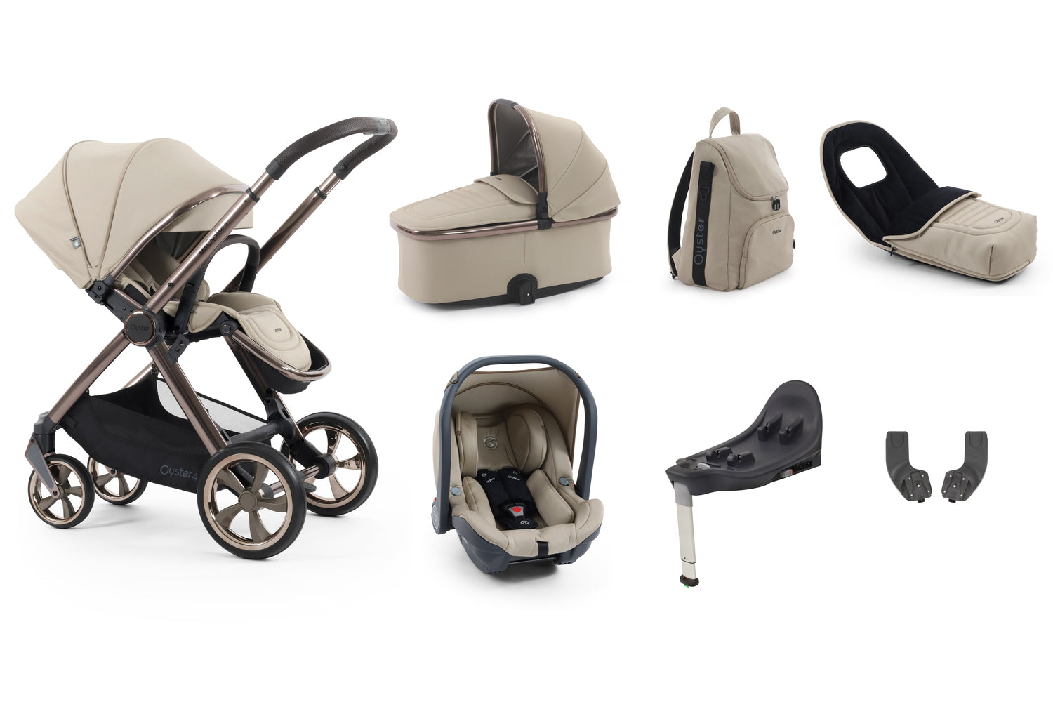 Babystyle Oyster 4 Luxury 7 Piece Travel System Bundle - Buttermilk